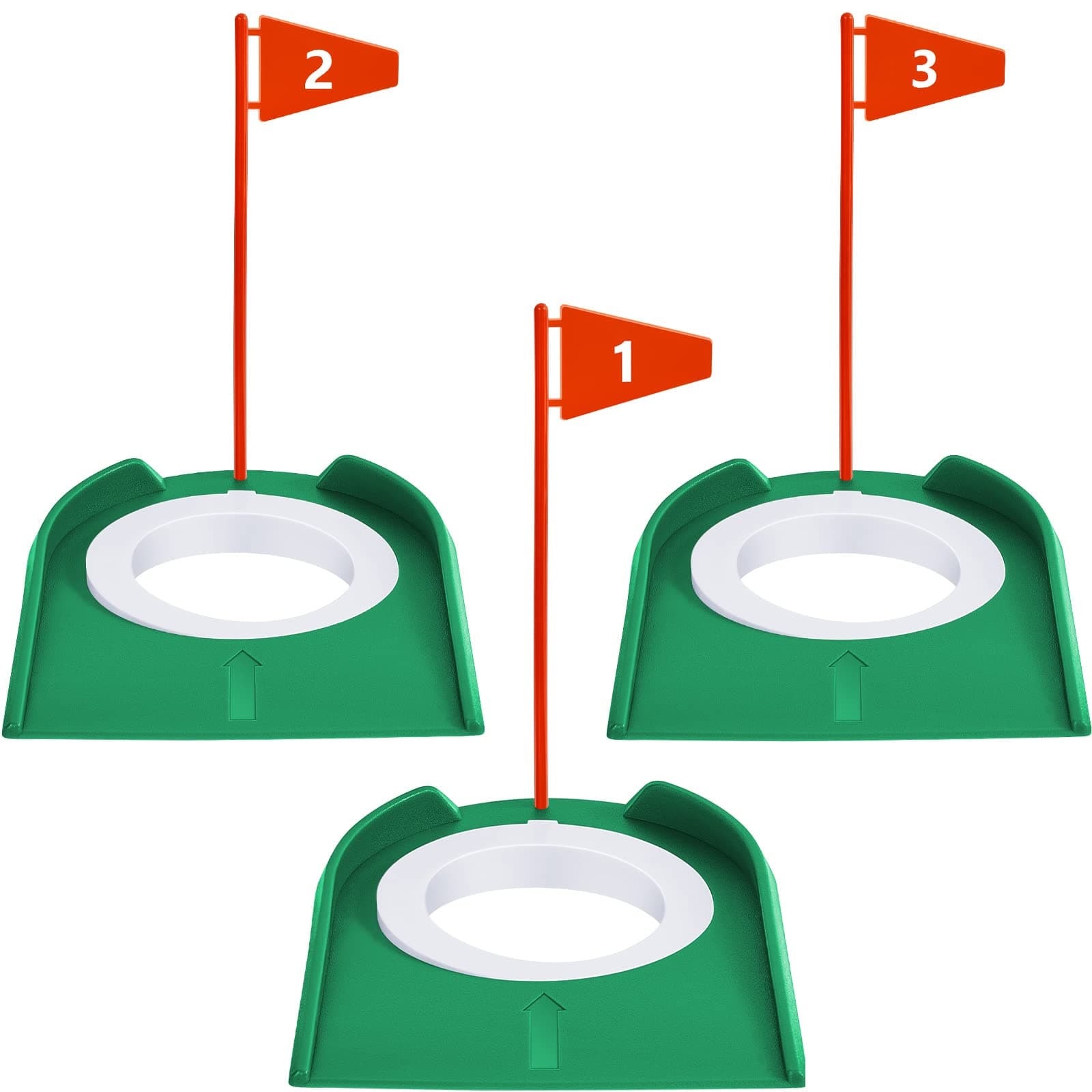 Sotiff Golf Putting Practice Cup Hole Training Aids Golf Accessories Training Putters with Plastic Flag for Adult Office Garage Yard Indoor Outdoor Practice