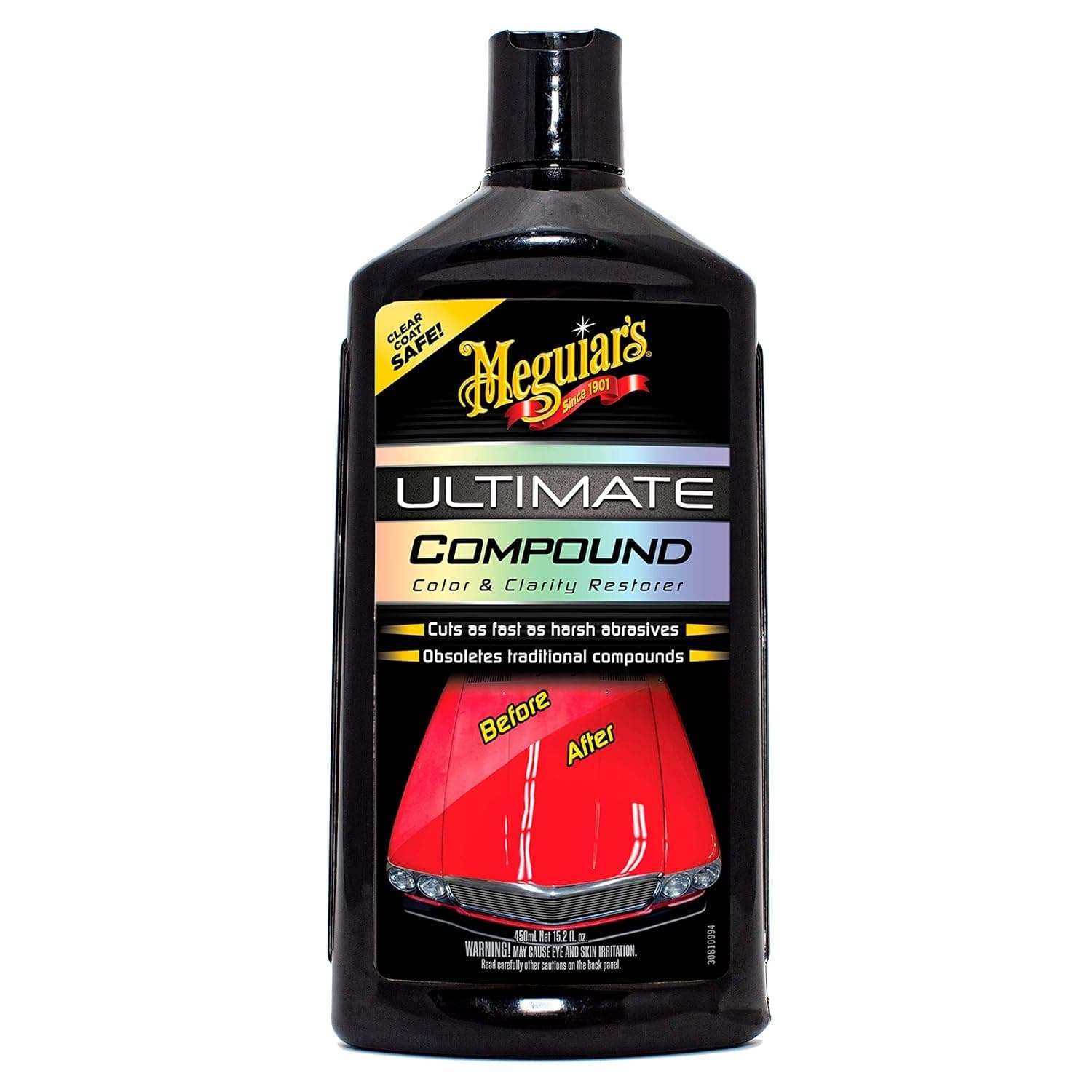 Meguiar’s Ultimate Compound, Pro-Grade Car Scratch Remover for Paint Correction, Removes Swirls and Defects While Restoring Gloss and Shine, Christmas Gifts for Car Guys, 15.2 Oz