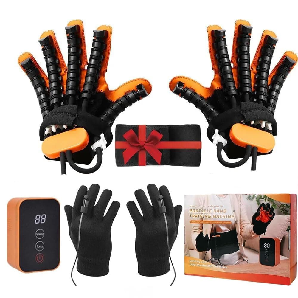 (Left+Right) Rehabilitation Robot Gloves, Hand Function Rehabilitation Training Device, Stroke Hand Therapy Equipment, Trainer Hand Recovery Equipment for Cerebral Palsy Stroke Hemiplegia