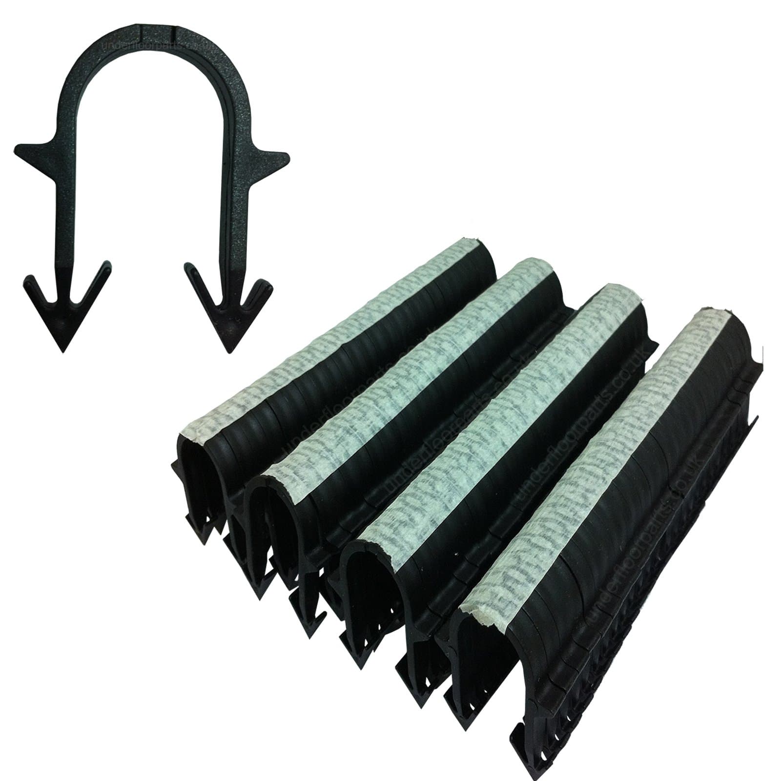 Underfloor Heating Tacker Pipe Clips 60 mm Extra Long Black UFH Staples (300)