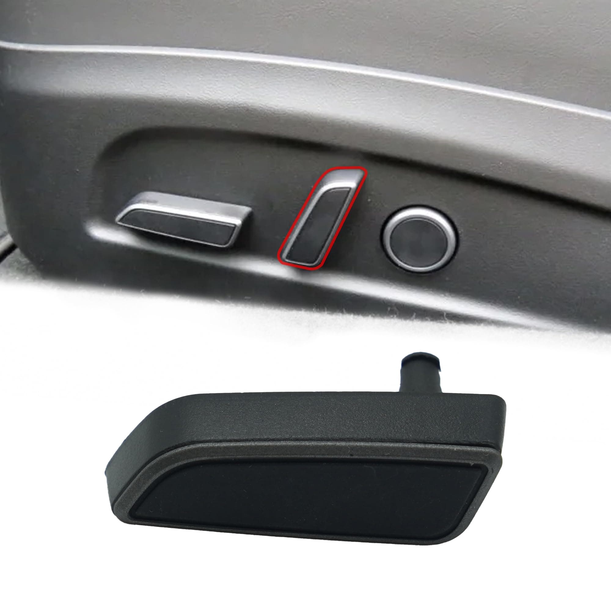 1098841-01-E-P Black Seat Adjustment Button Trims for Tesla Model 3 Model Y 2021 2022 2023 Front Left Driver Side Seats Cushion Seat Backrest Adjustment Replacement Switch Cover