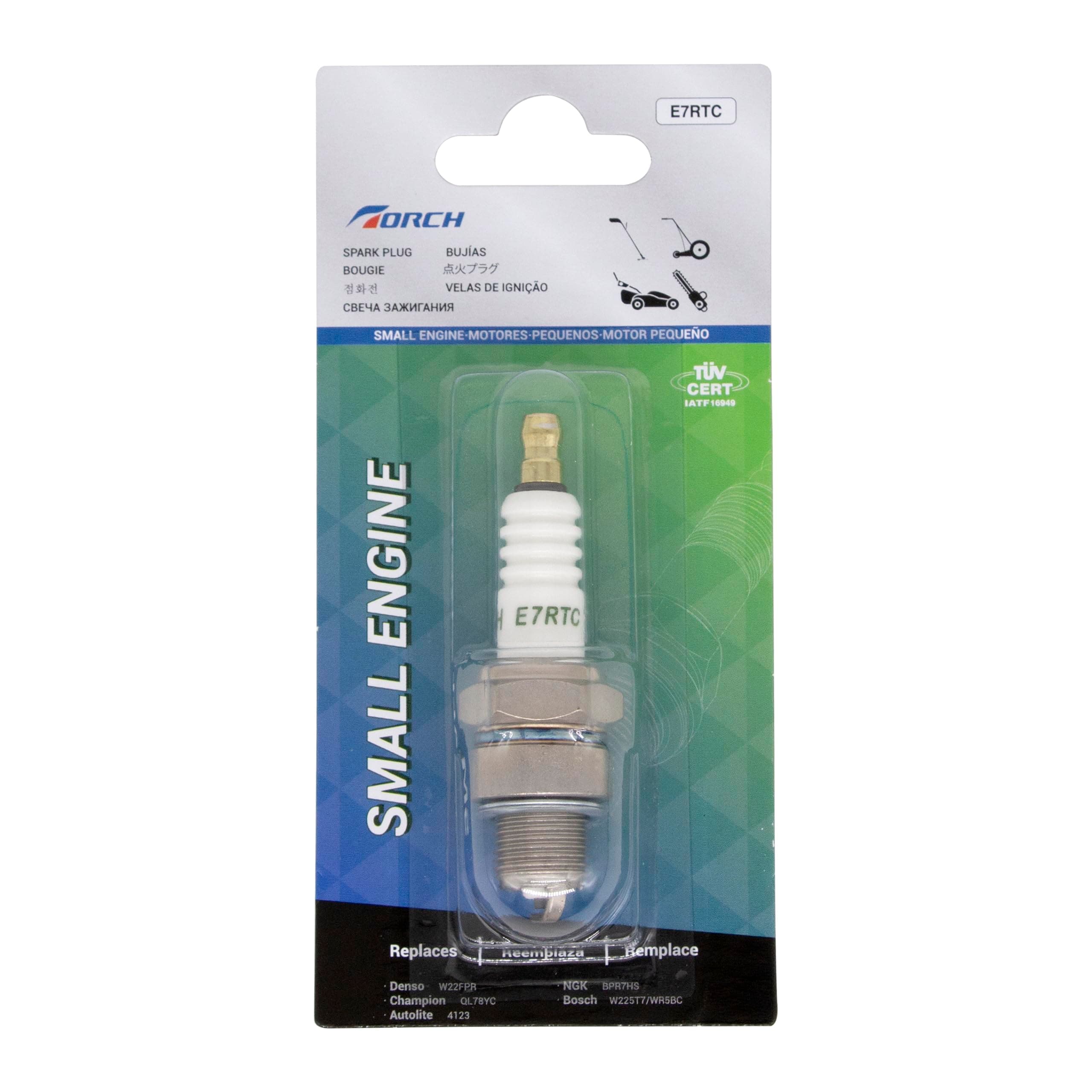 TORCH E7RTC Spark Plug Replacement for NGK 7022, Champion RL82YC, Denso W22FPR-U, Bosch W225T7, Toro 121-4199, Champion QL82YC, Denso W22FPR-U, Bosch W225T7, OEM