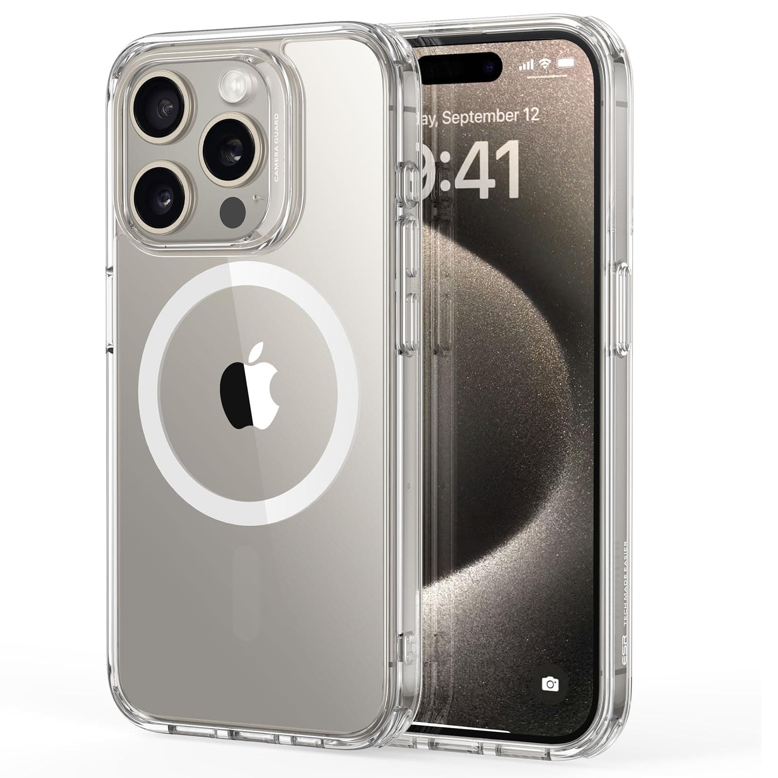 for iPhone 15 Pro Max Case, Compatible with MagSafe, Military-Grade Protection, Yellowing Resistant, Scratch-Resistant Back, Magnetic Phone Cover for iPhone 15 Pro Max, Classic Series, Clear