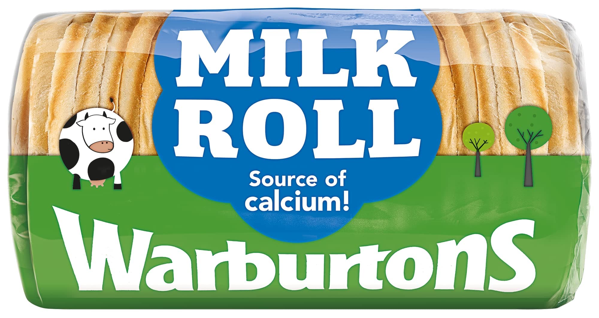 Warburtons Soft Round White Bread Milk Roll, 400g