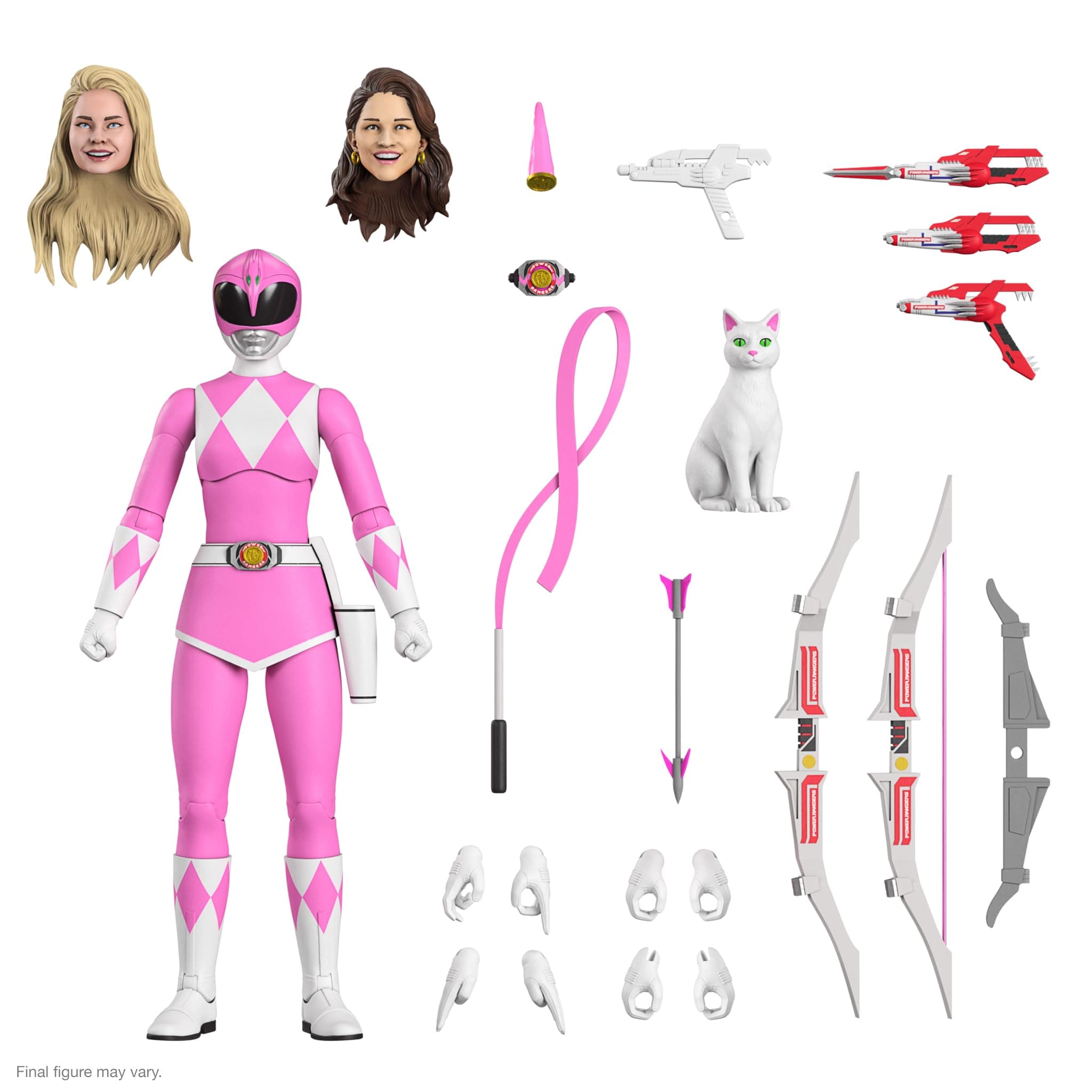 ULTIMATES! Mighty Morphin Power Rangers Pink Ranger - 7" Power Rangers Action Figure with Accessories Classic TV Show Collectibles