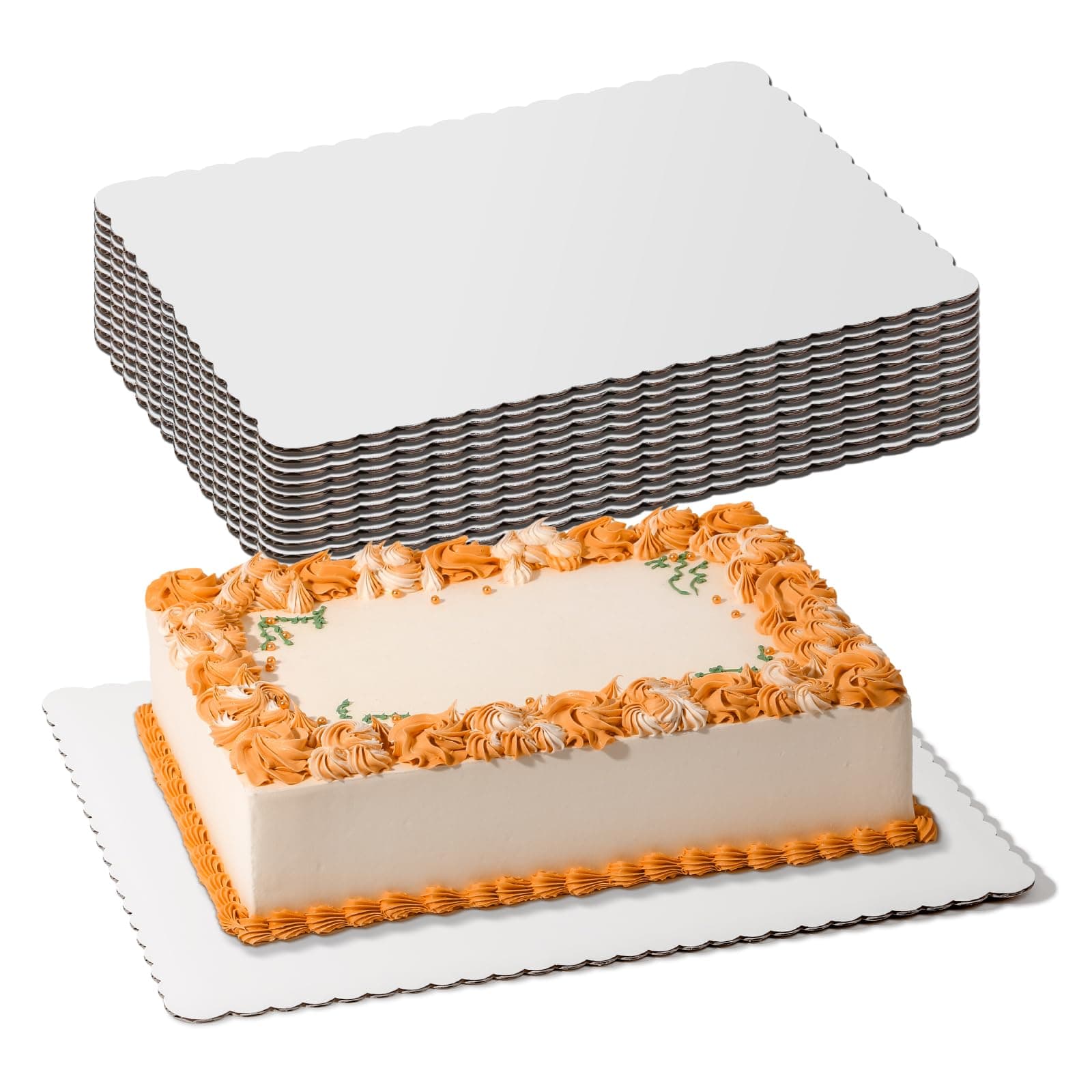 Fit Meal Prep [20 Pack 19x14 Rectangle Cake Boards White Cardboard Cake Base, Half Sheet Disposable, Desserts and Pastries Food Bottoms, Grease Proof and Moisture Resistant