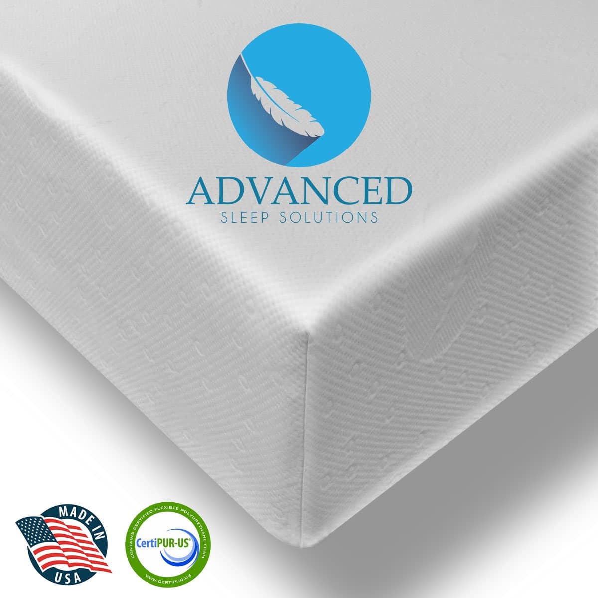 Advanced Sleep Solutions Pearl Gel Memory Foam Mattress - Triple Layer - 3.3 Pound Density - CertiPUR-US Certified - 20- Year Warranty - Proudly Made in The USA, 10 Inch California King Size