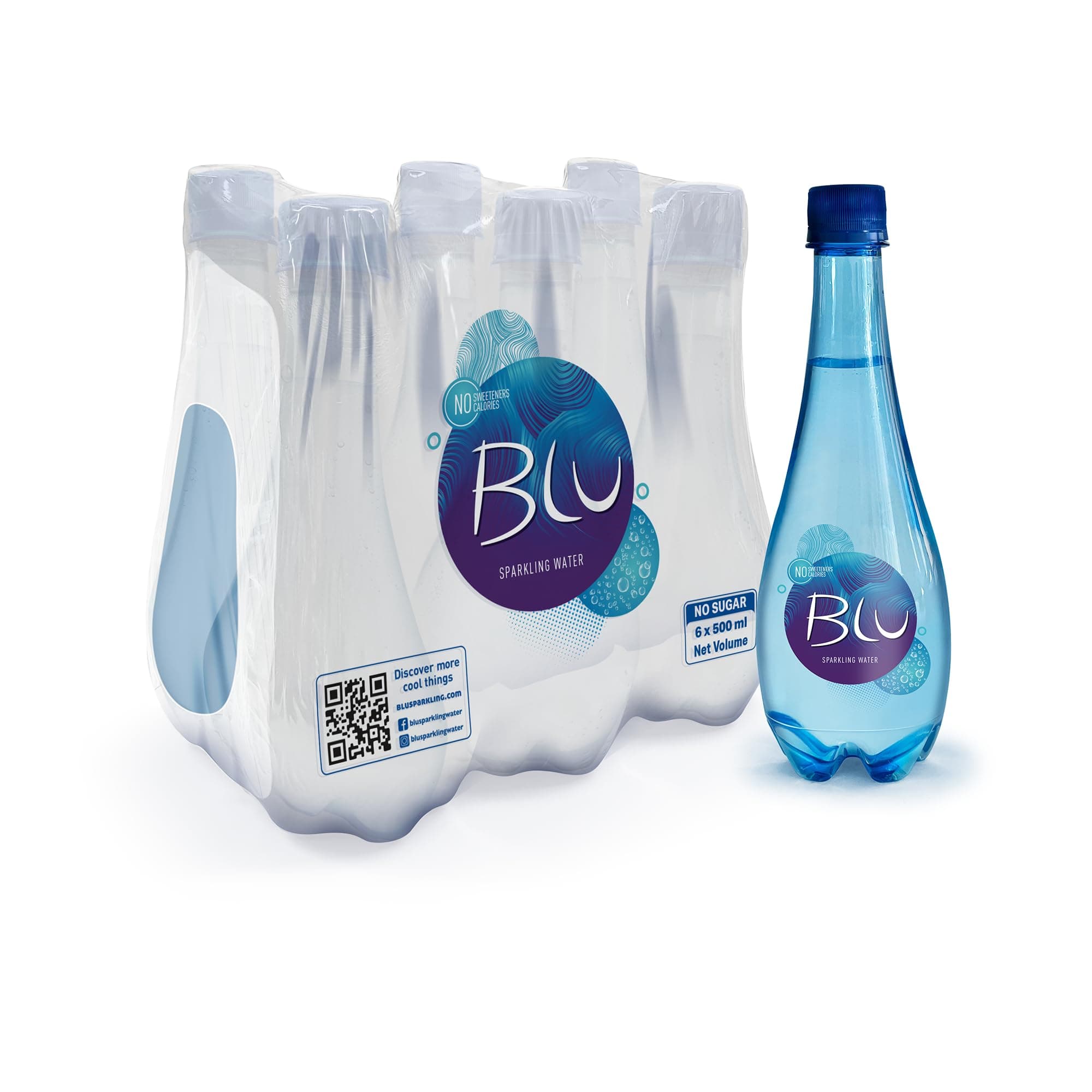 Oasis Blu Sparkling Water, 6 x 500 ml