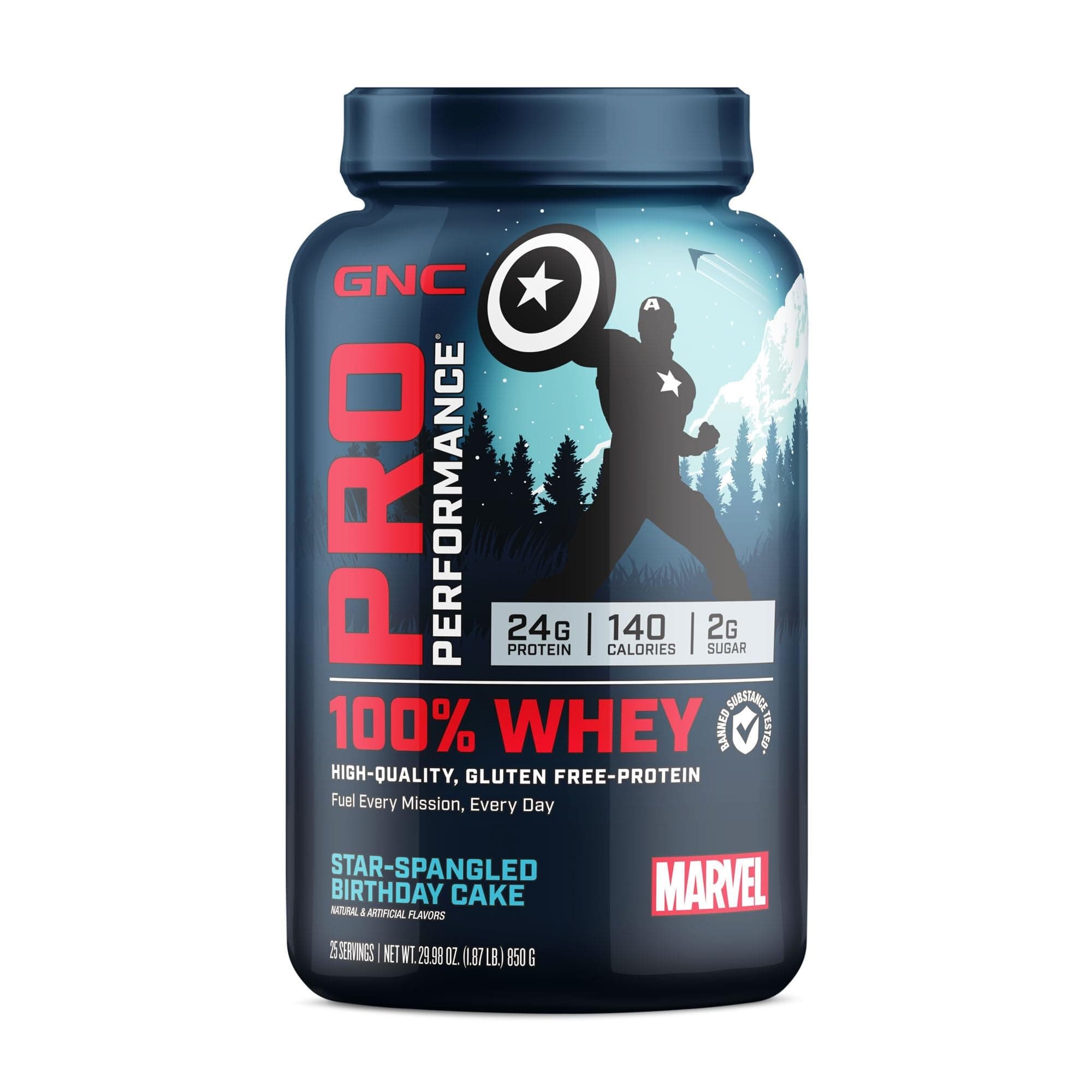 GNCPro Performance 100% Whey - Marvel: Star-Spangled Birthday Cake (25 Servings)