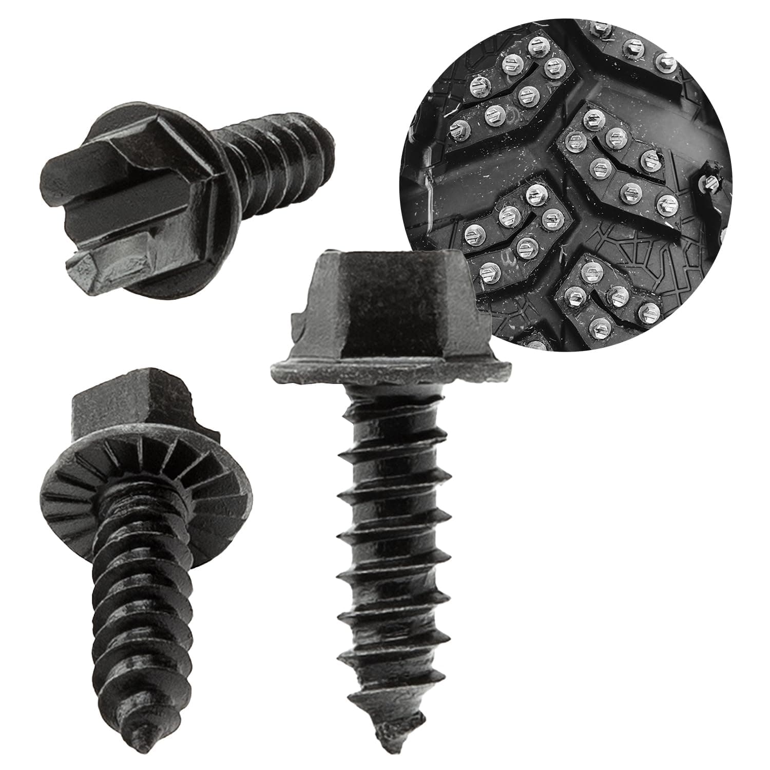 Kold Kutter AMA-Approved Traction Screws 250 Pack (#8) 3/8" - Winter Ice & Snow Tire Heavy Duty Studs Spikes for Racing Dirt Bikes, ATVs, Motorcycles, and Snowmobiles Tracks