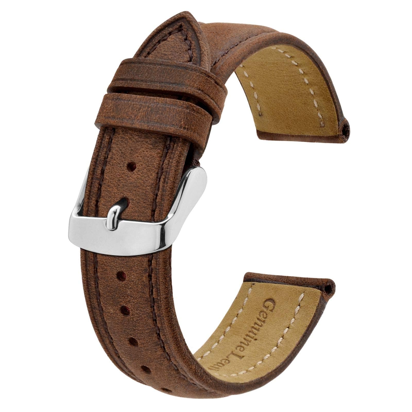 Watch Strap, Vintage Leather Replacement Bracelet, Band Width-14mm 15mm 16mm 17mm 18mm 19mm 20mm 21mm 22mm 23mm 24mm