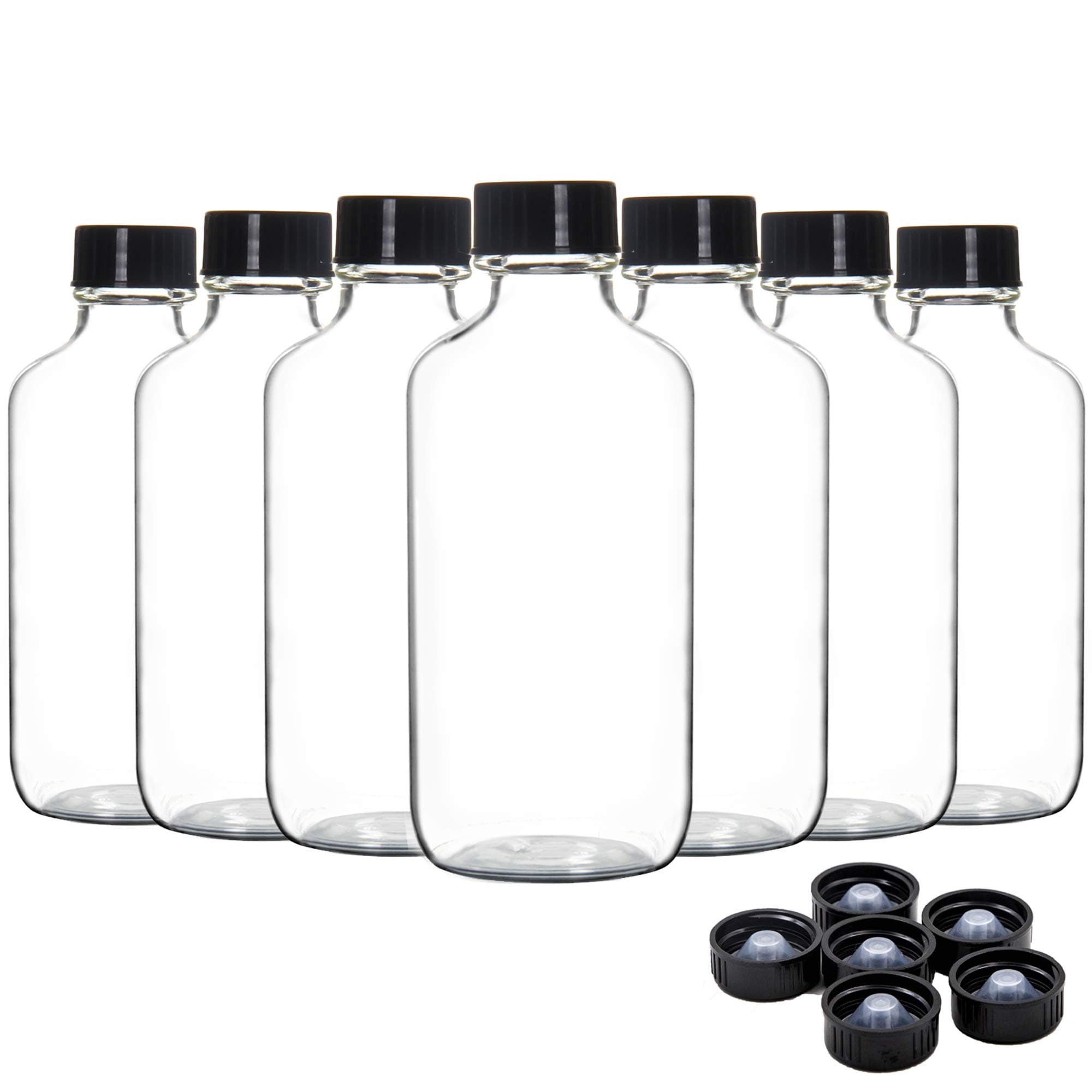 Youngever16 Pack Empty Glass Bottles with Lids, Refillable Container for Essential Oils, Vanilla Extract and More (4 Ounce)
