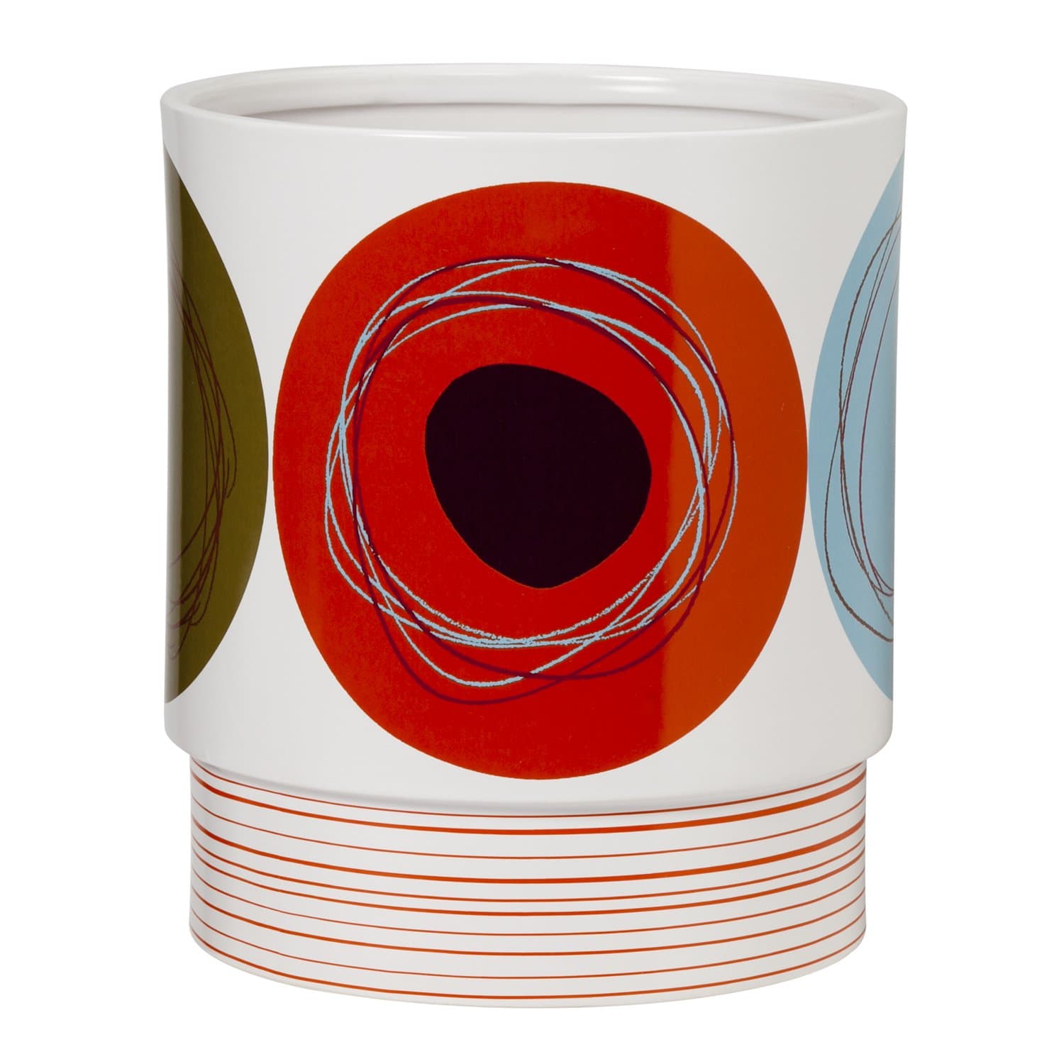 Creative Bath Products Dot Swirl Waste Basket, Multi-Color