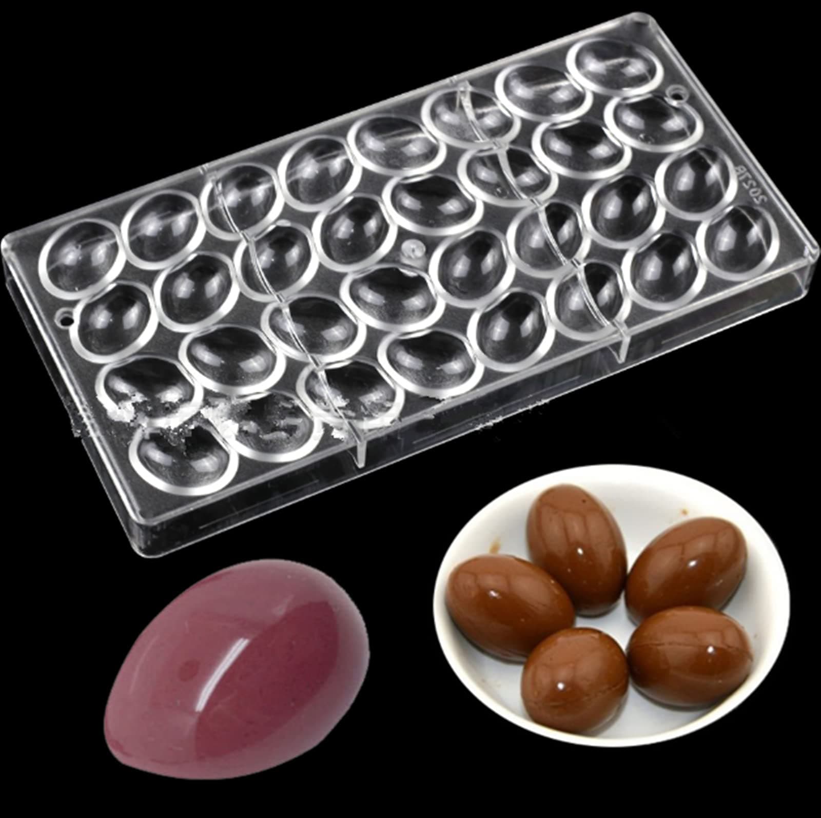 32 Grid Chocolate Candy Mold PC Polycarbonate Chocolate Making Mould (Oval Egg Shape)