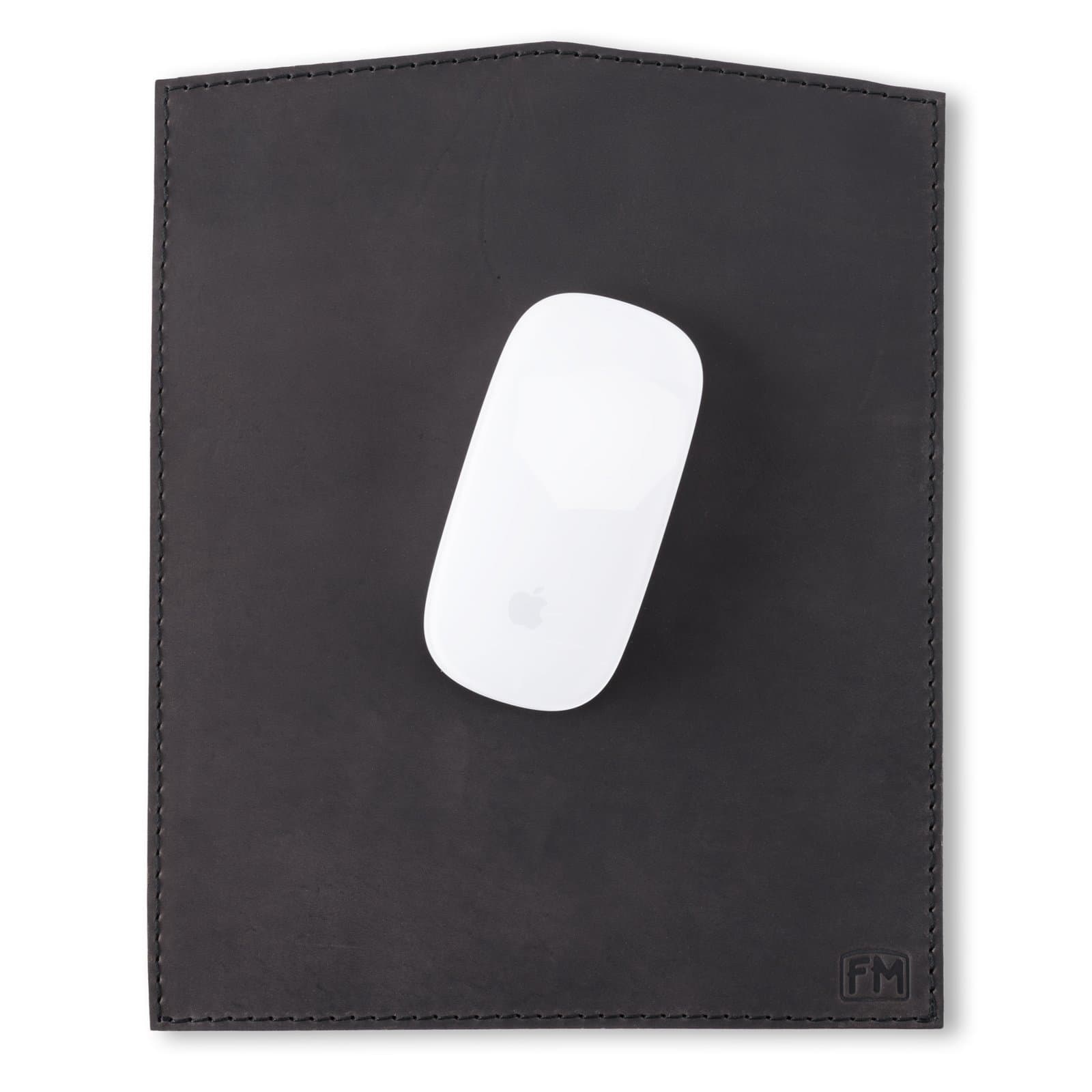 100% Full Grain Black Leather Mouse Keyboard Pad - Made in USA