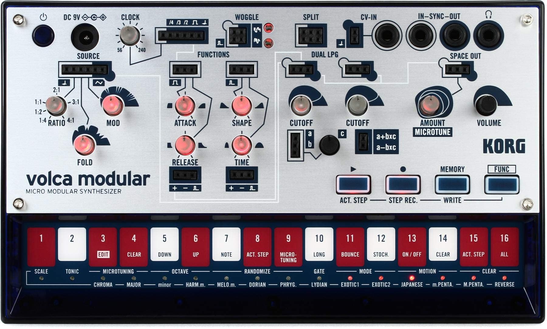 KORG Modular Synthesizer Volca Modular Patching Cable Included, Battery Operated, Built-in Speaker, Works with Headphones, Compact Size for Anywhere