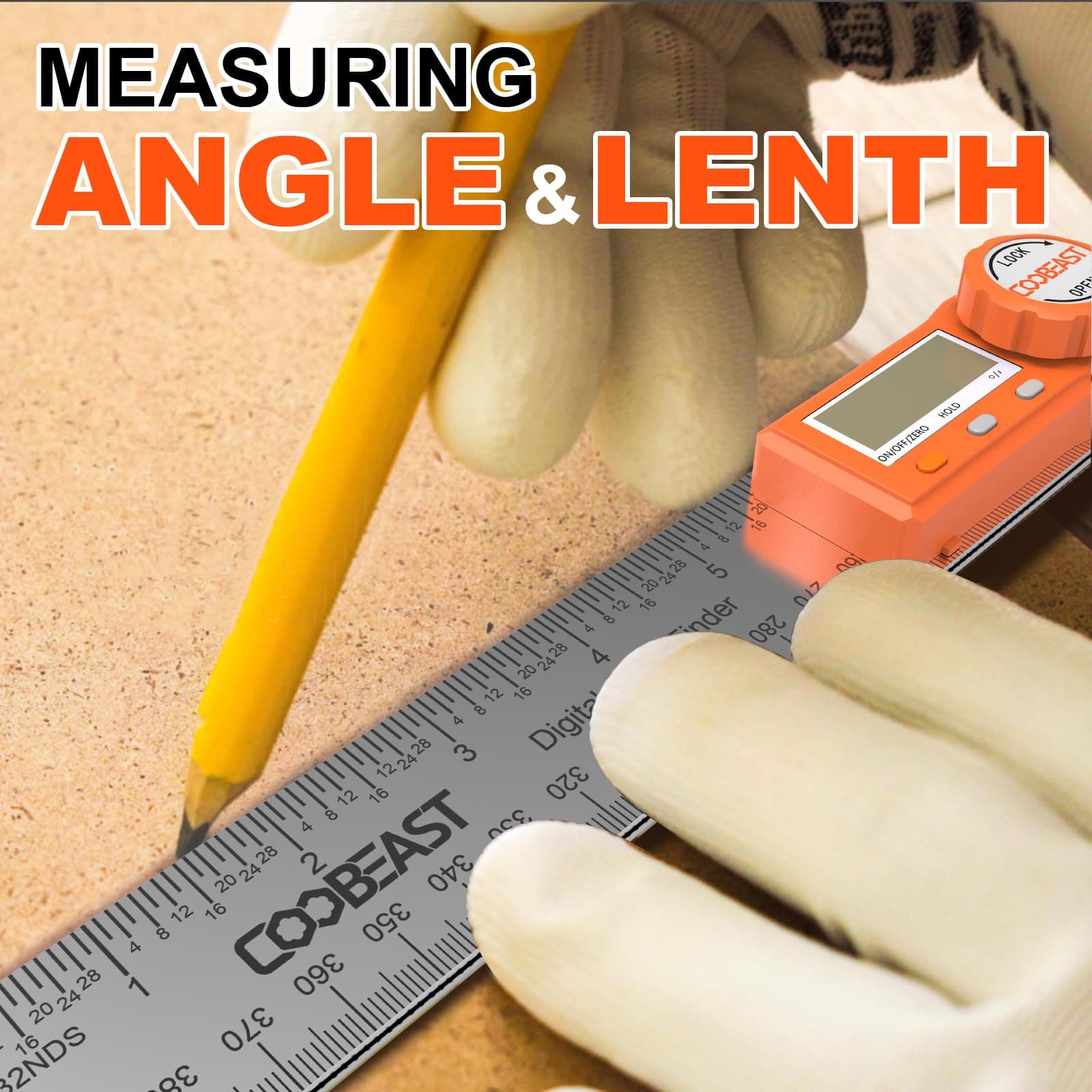 Digital Angle Finder Ruler, Digital Angle Finder with 7 Inch/200 mm, Stainless Steel Digital Protractor for Woodworking, Construction, Architects & DIY Portable Digital Goniometer with Case