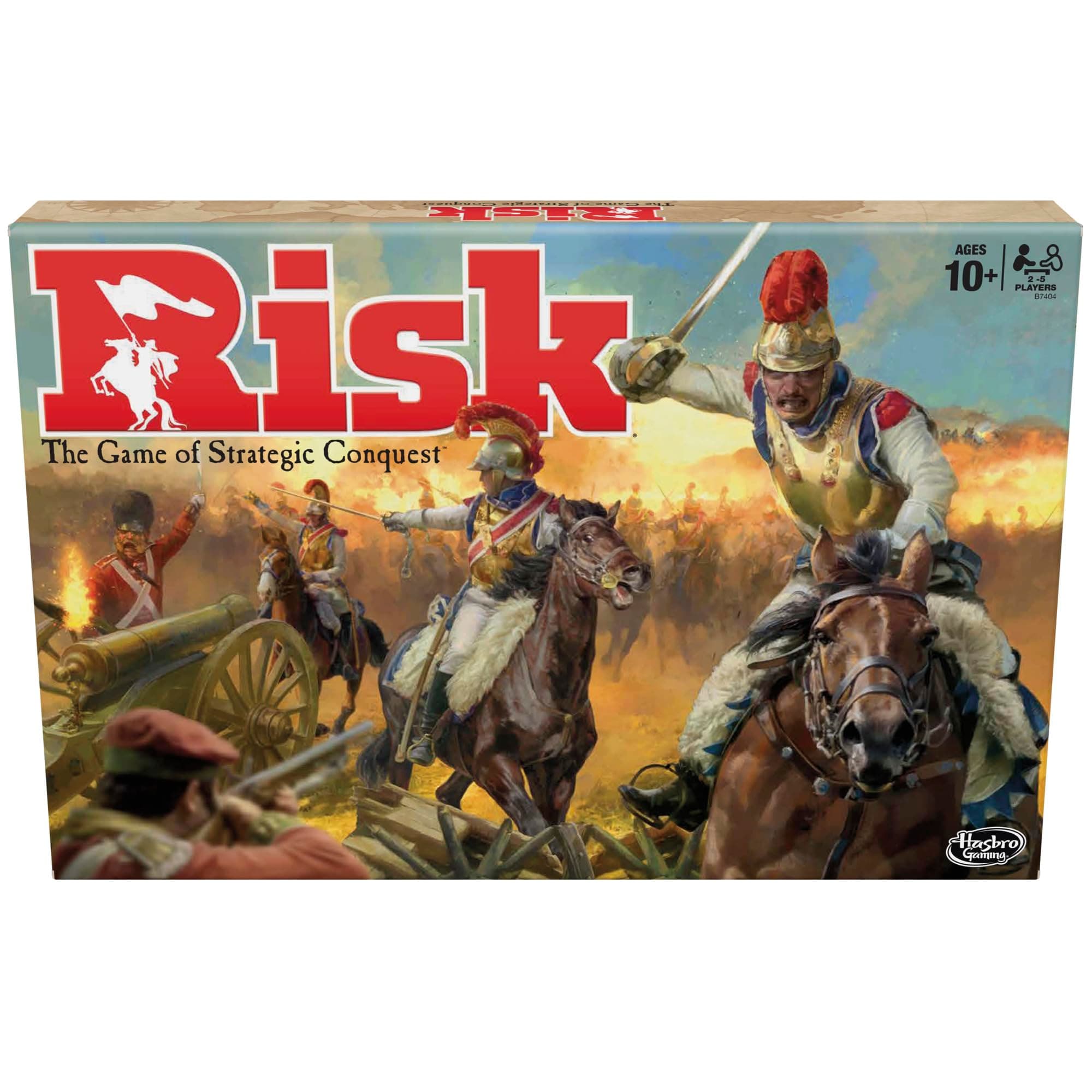 Hasbro Gaming Risk Game, Strategy Board Game; Updated Figures Improved Mission Cards; War Crates; for Children Aged 10 and Up, 2-5 Players, Multicolor