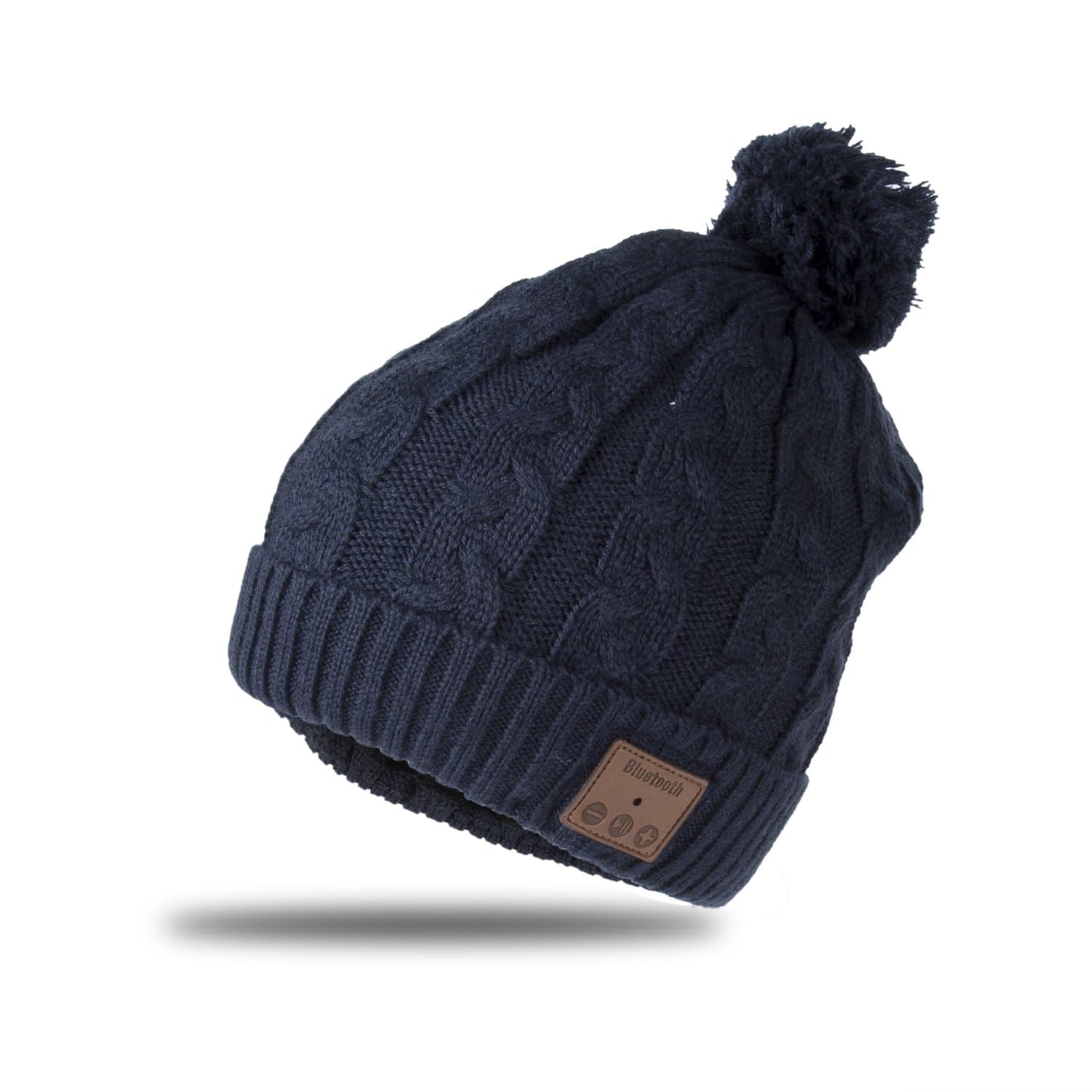 AIKER Bluetooth Hat Musical Wireless Smart Beanie Hat Pom Pom Soft and Warm Knit Winter Fur Lined Skull Cap for Men, Women and Teens