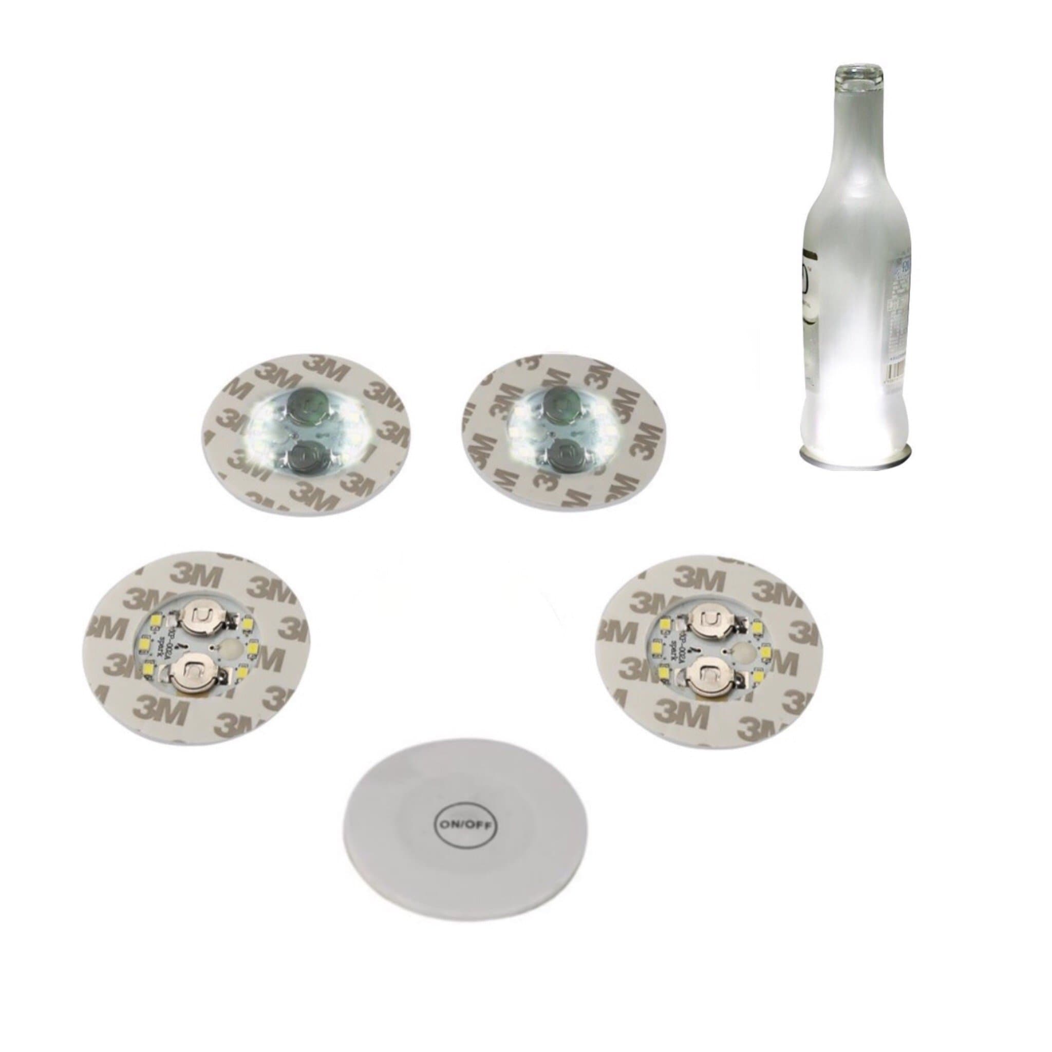 Bottle Light Glorifier Glow Wine Bottle Sticker LED Light for Bottle Coaster (Warm White 5pcs)