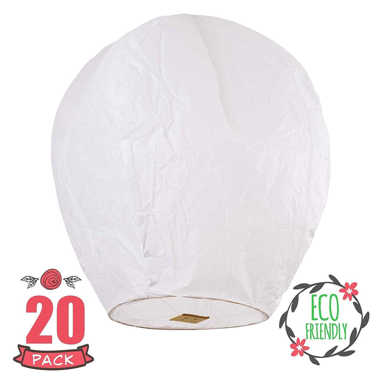 Sky HIGH™ 10 Pack ! Chinese Lanterns 10-Pack White, Fully Assembled and Fuel Cell Attached is 100% Biodegradable, New Designed Sky Lantern with Gift Box10 Pack ONLY!