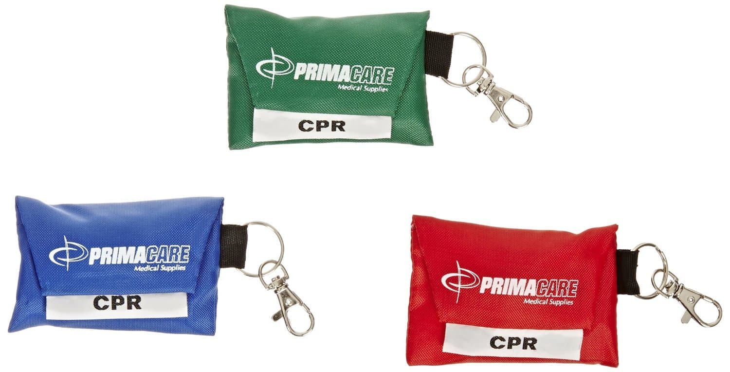 CPR Shield Barrier Pocket Masks In Keyring Pouch - 3 Pack