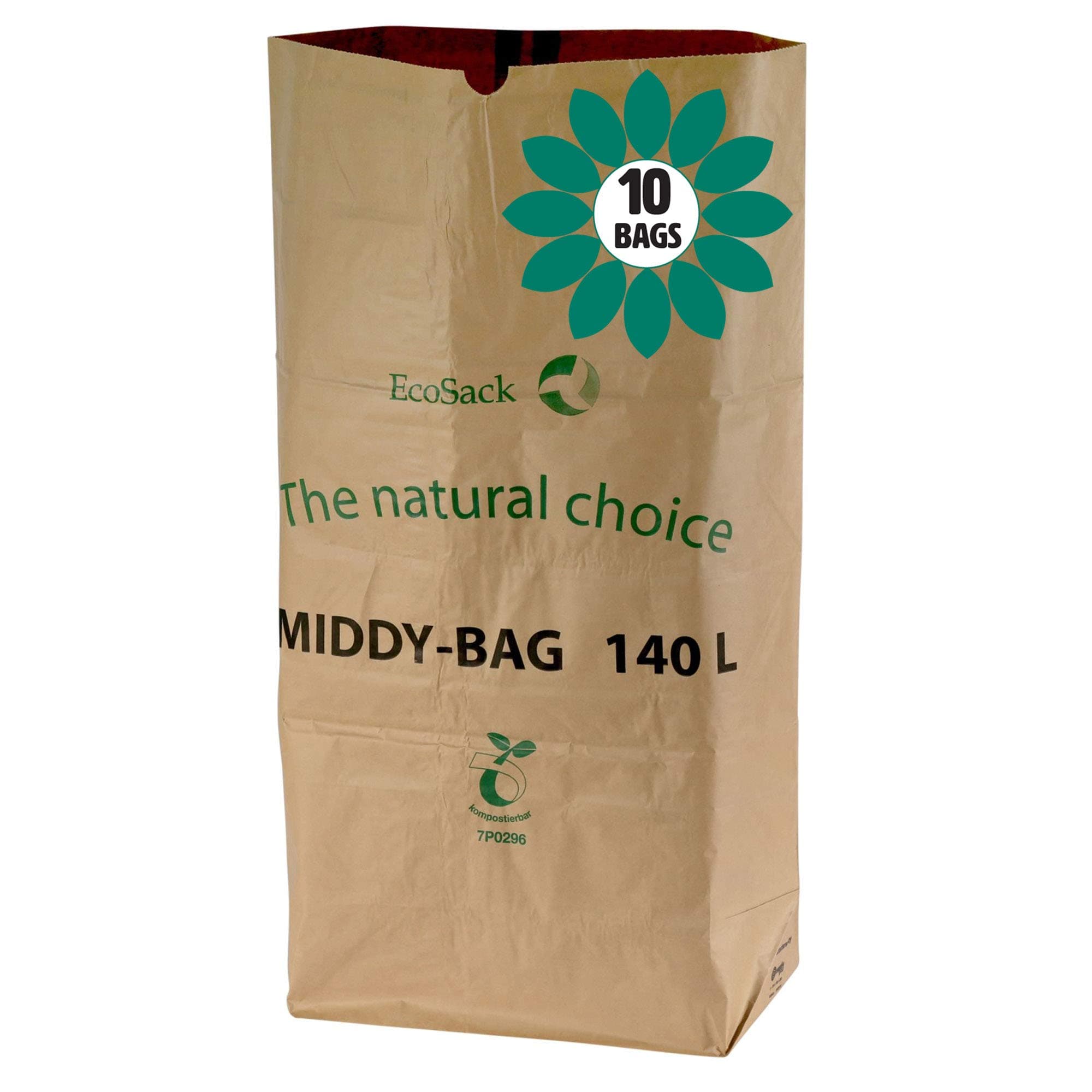 140 Litre x 10 Paper Compostable Wheelie Bin Liners - Biodegradable Sacks/Liners - Bioliner Eco Sack Bags with All-Green Composting Guide