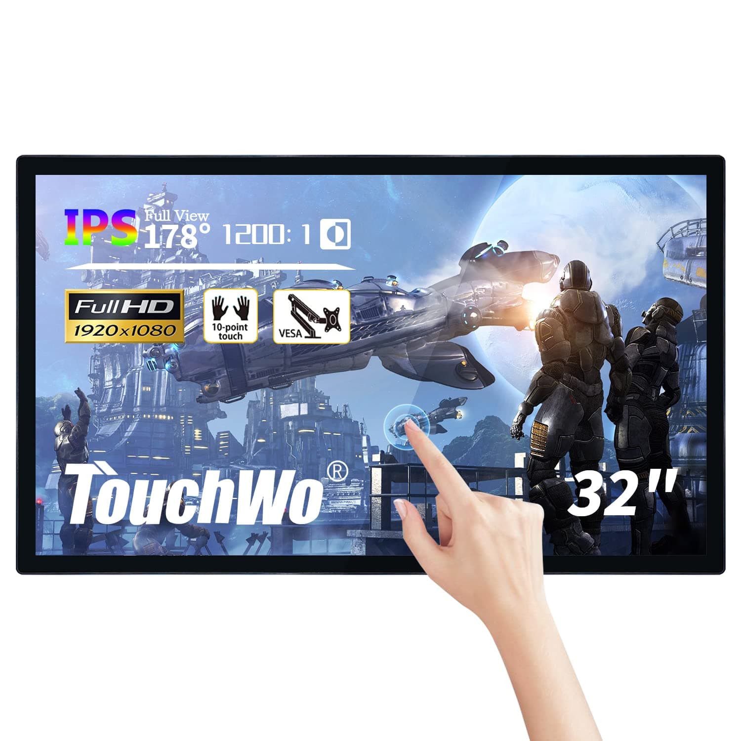 32 inch Interactive Touchscreen Whiteboard, Smart Board with 16:9 Display 1080P, Android 11 Touchscreen Electronic Whiteboard for Office and Classroom, RAM 4G & ROM 32G