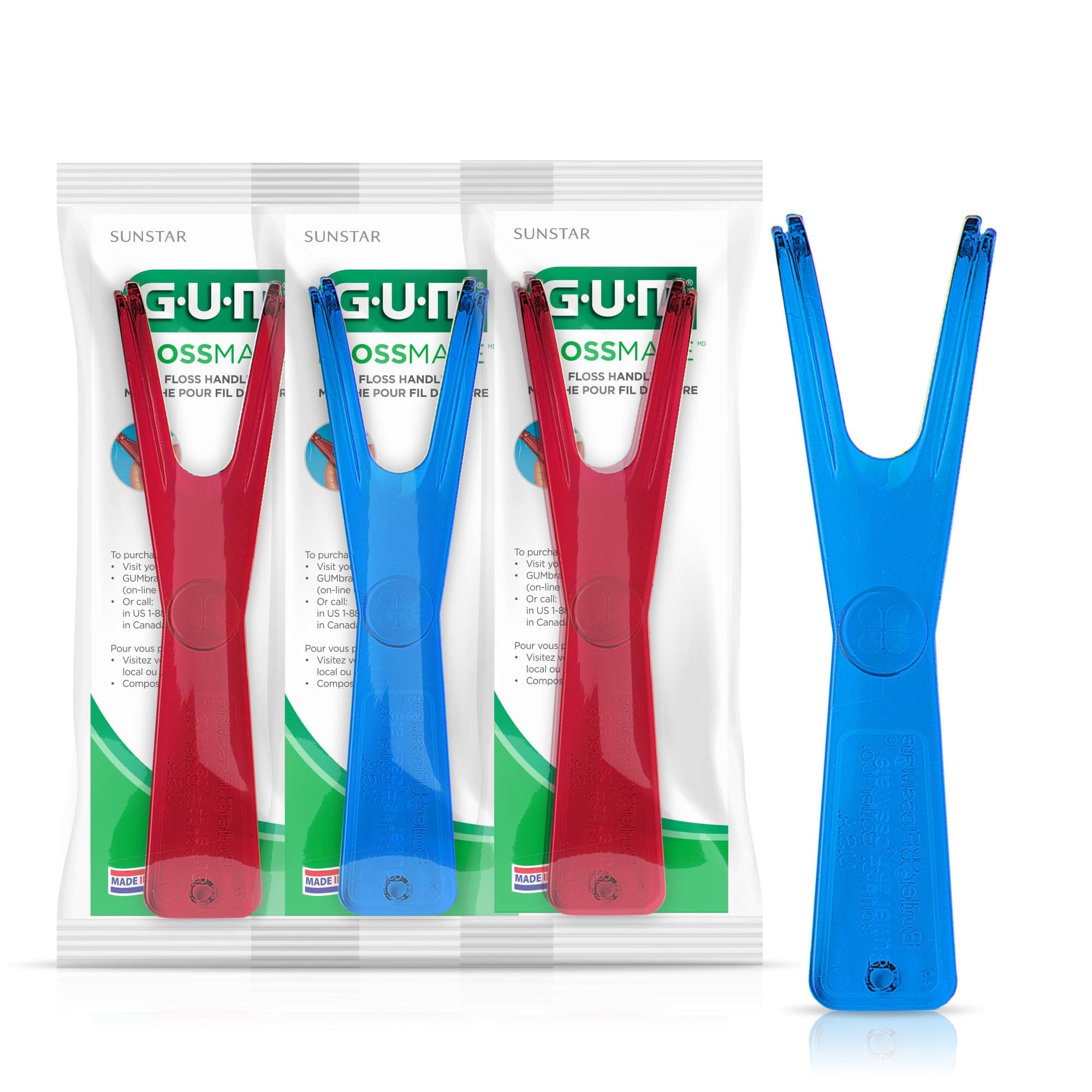 Flossmate Reusable Floss Handle, Environmentally Friendly, Dental Floss Picks for Plaque Removal and Gum Health 1 ct.(Pack of 3)