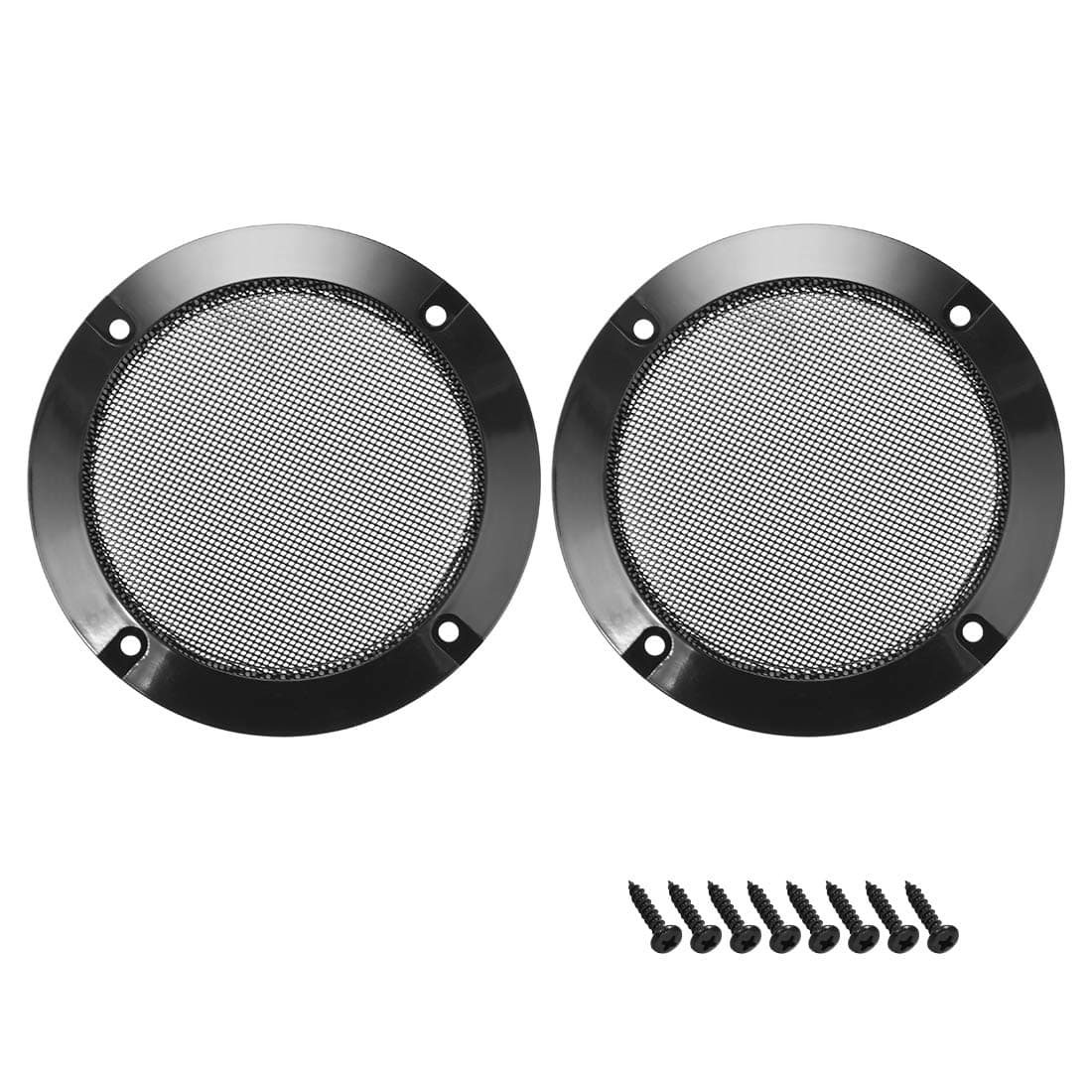 uxcell 2pcs 2" Speaker Grill Mesh Decorative Circle Woofer Guard Protector Cover Parts Black