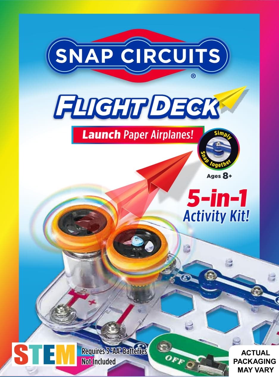 Snap Circuits Flight Deck Science/STEM Toy kit | Ages 8+ | Construction Gift for Boys and Girls | Science Kit for kids 8-12 | Stem Toys | Electric Circuit Kit for Kid | Snap Circuits for Kids