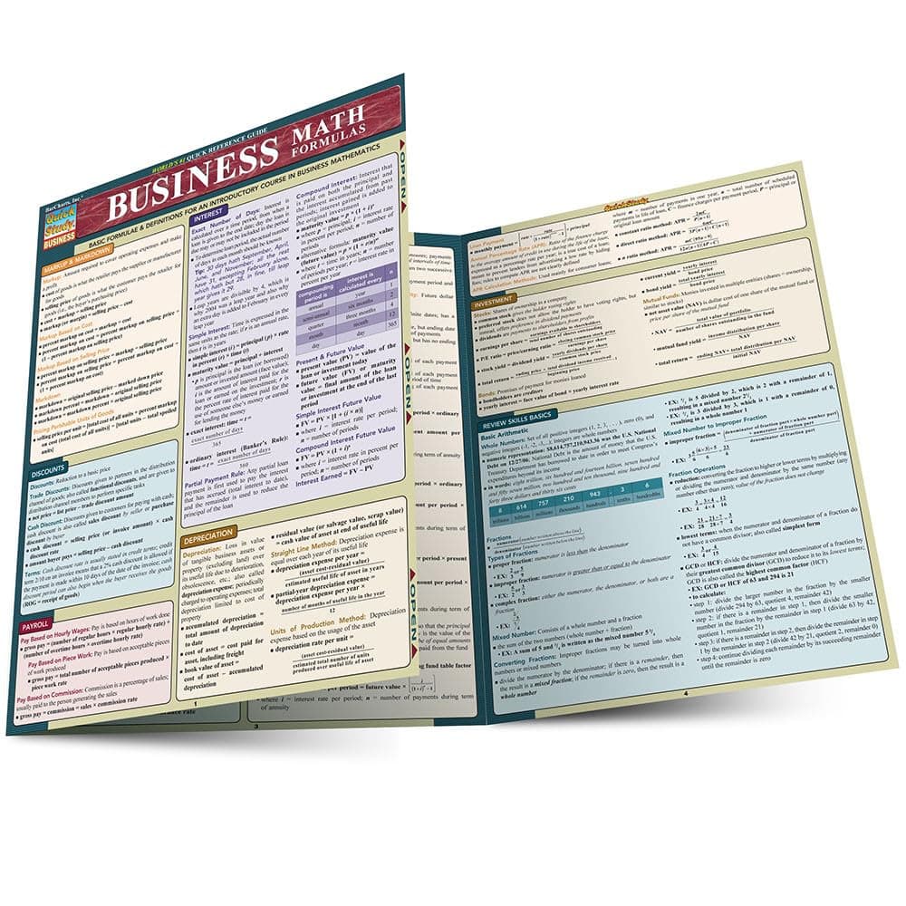 Business Math Formulas: QuickStudy Laminated Reference Guide