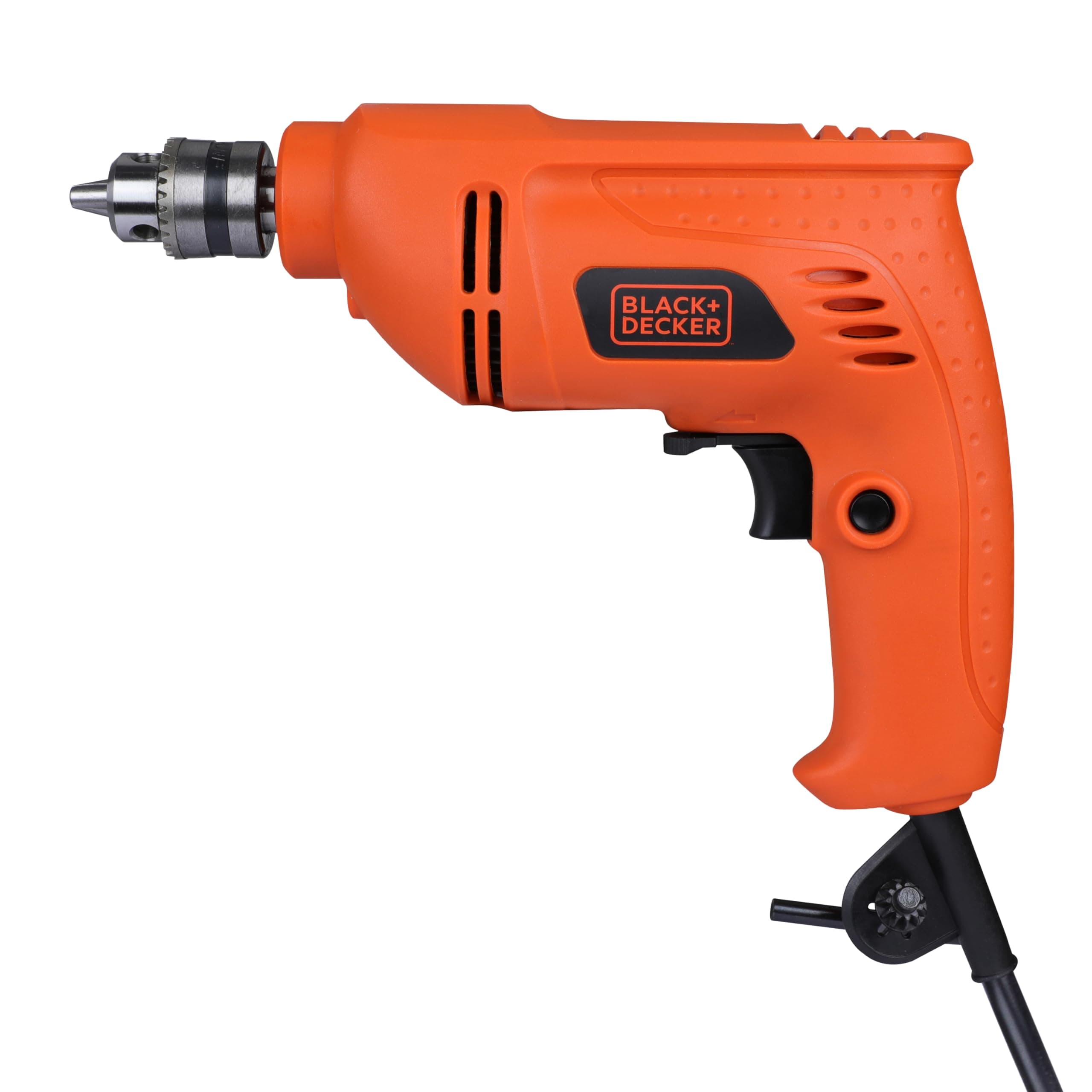 BLACK+DECKER BD65RD 400W 6.5mm Corded Variable Speed Reversible Rotary Drill for Home & DIY Use for Drilling Into Masonry & Wood, 1 Year Warranty, ORANGE & BLACK