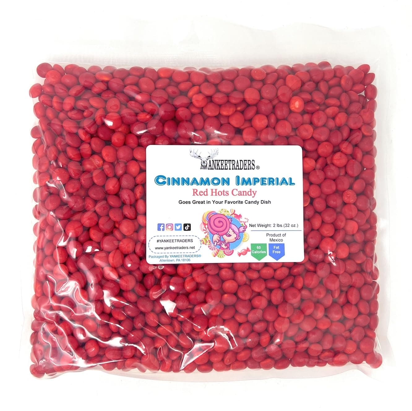 Cinnamon Imperials Candy~ Red Hots ~ 2 Lbs ~ by Yankee Trader