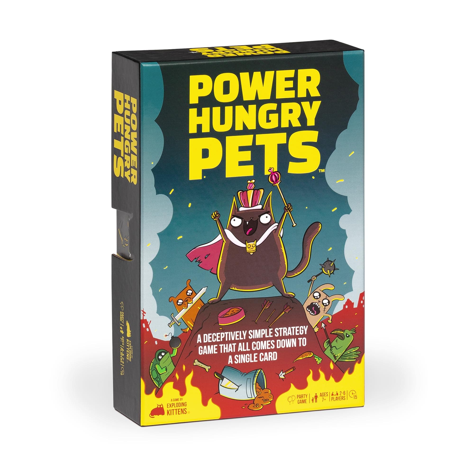 Power Hungry Pets by Exploding Kittens - 2-6 Players - Ages 7+ - 15 Minutes to Play - Strategic and Simple Card Game - Party Game, Family Game Night, Kid and Adult Card Game