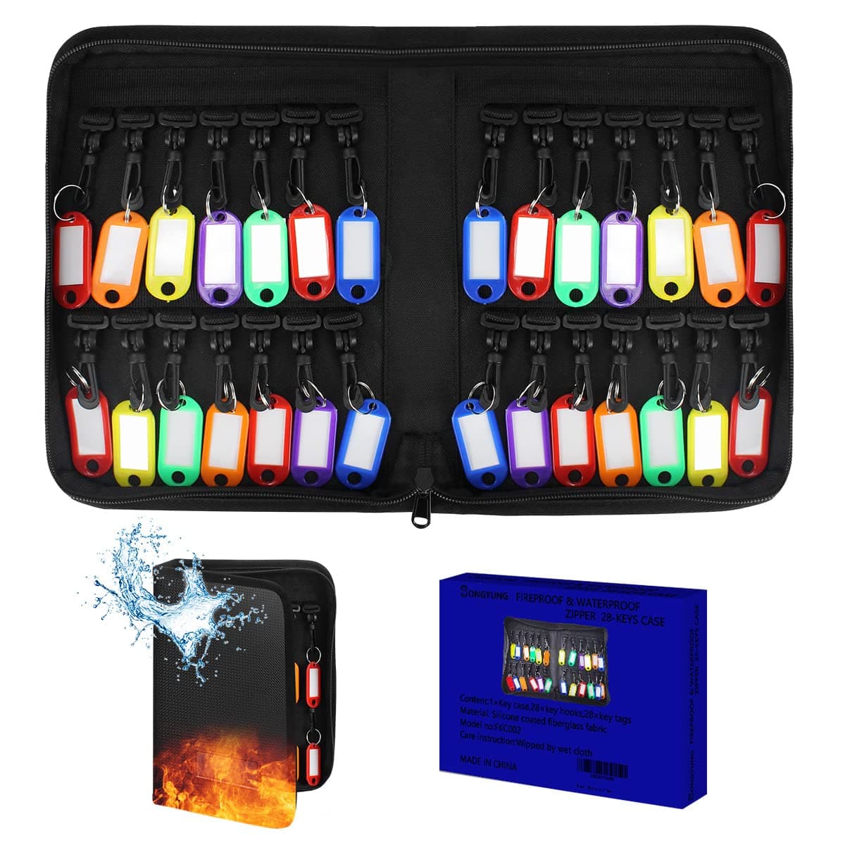 28 Key Organizer,Fireproof and Waterproof Key case