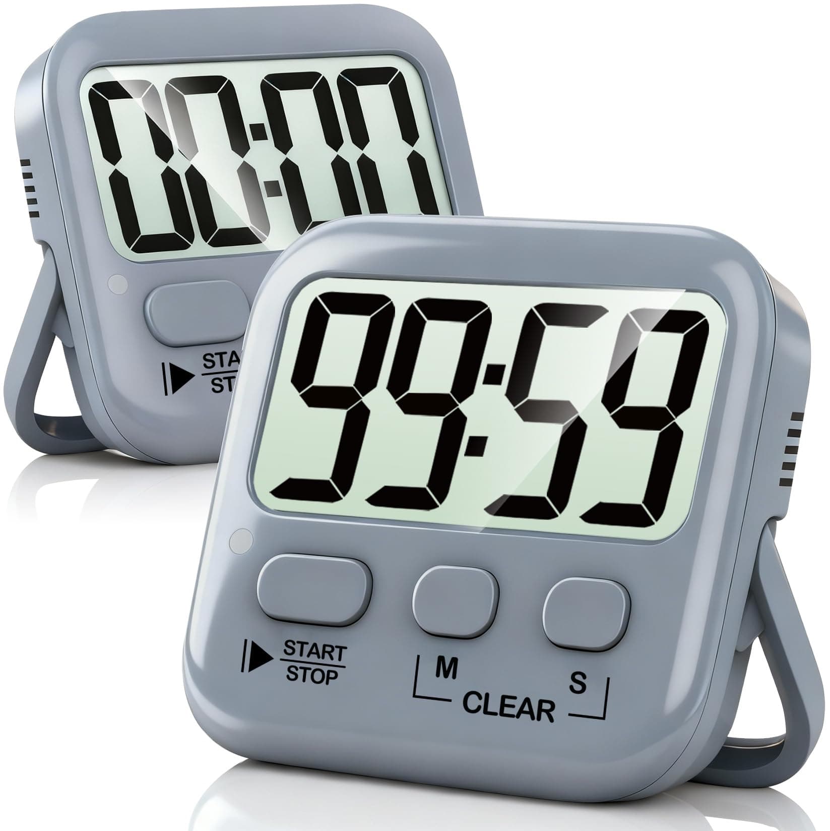 Antonki 2 Pack Digital Timer for Kids, Magnetic Countdown Kitchen Timers for Cooking, Egg, Classroom, Teacher, Exercise, Study, Oven - Battery Included