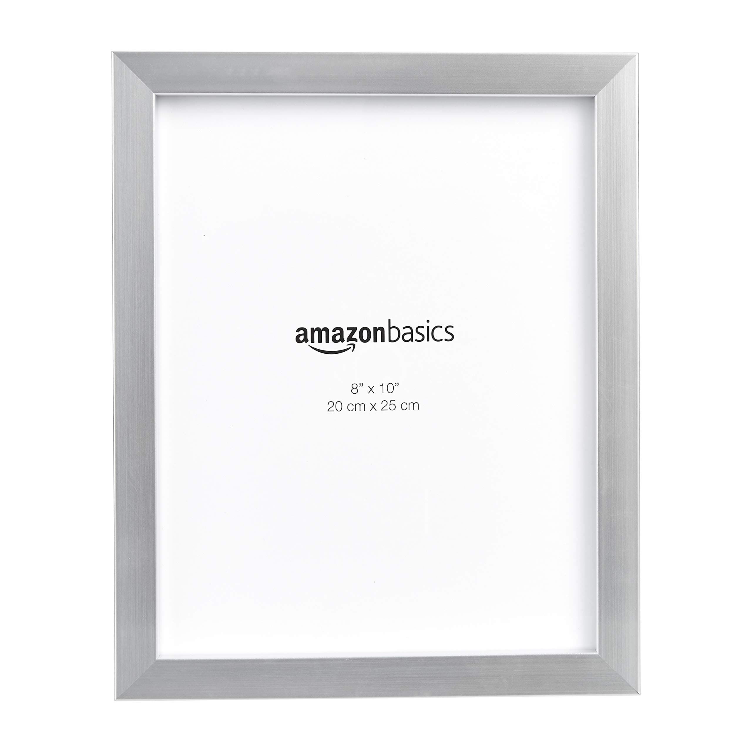 Amazon Basics Rectangular Photo Frame, 20 x 25 cm, 2-Pack, Nickel