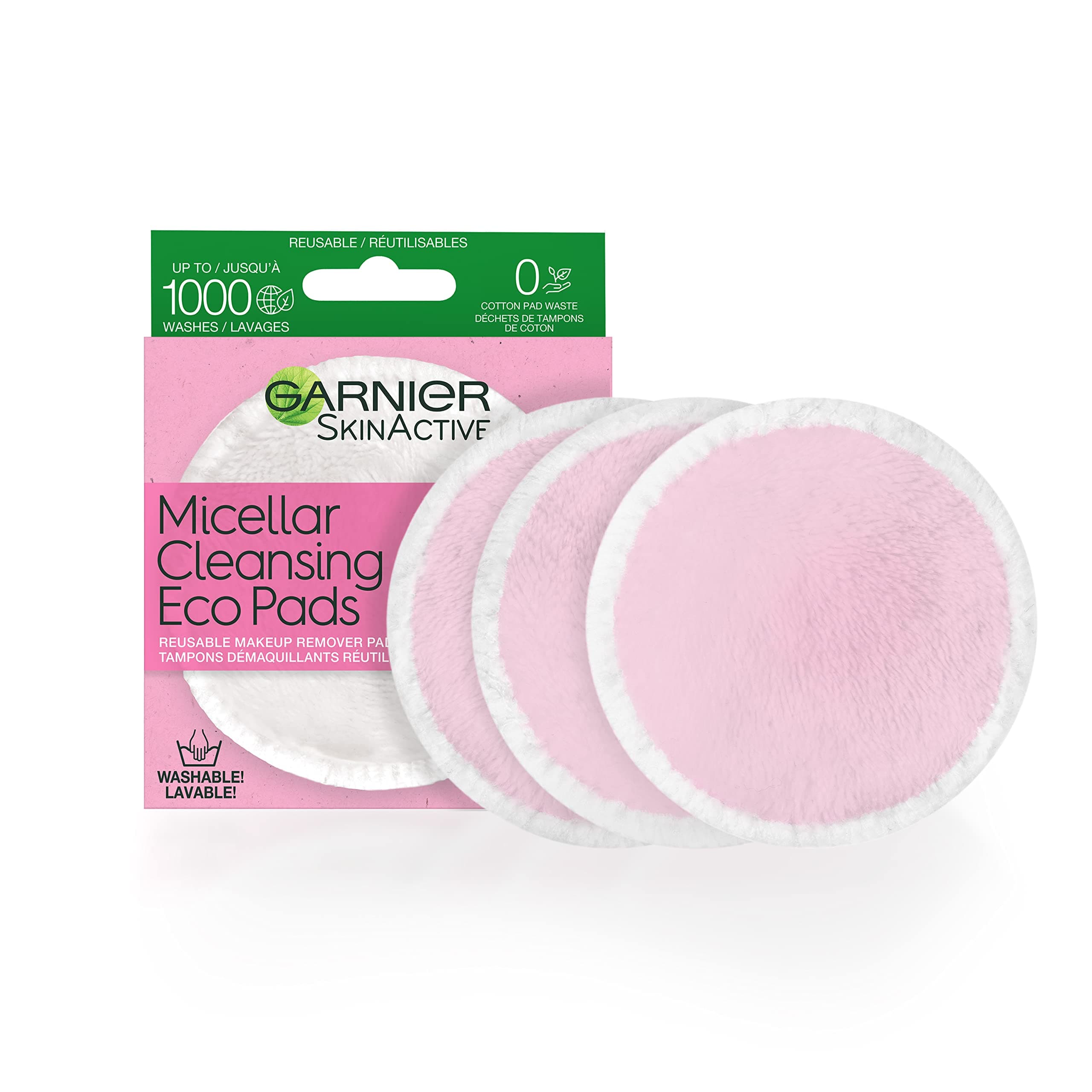Garnier Garnier SkinActive Eco Pad 3 Count Reusable Microfiber Cleansing Pads for Face, All Skin Types, Up to 1000 Washes, No Cotton Waste