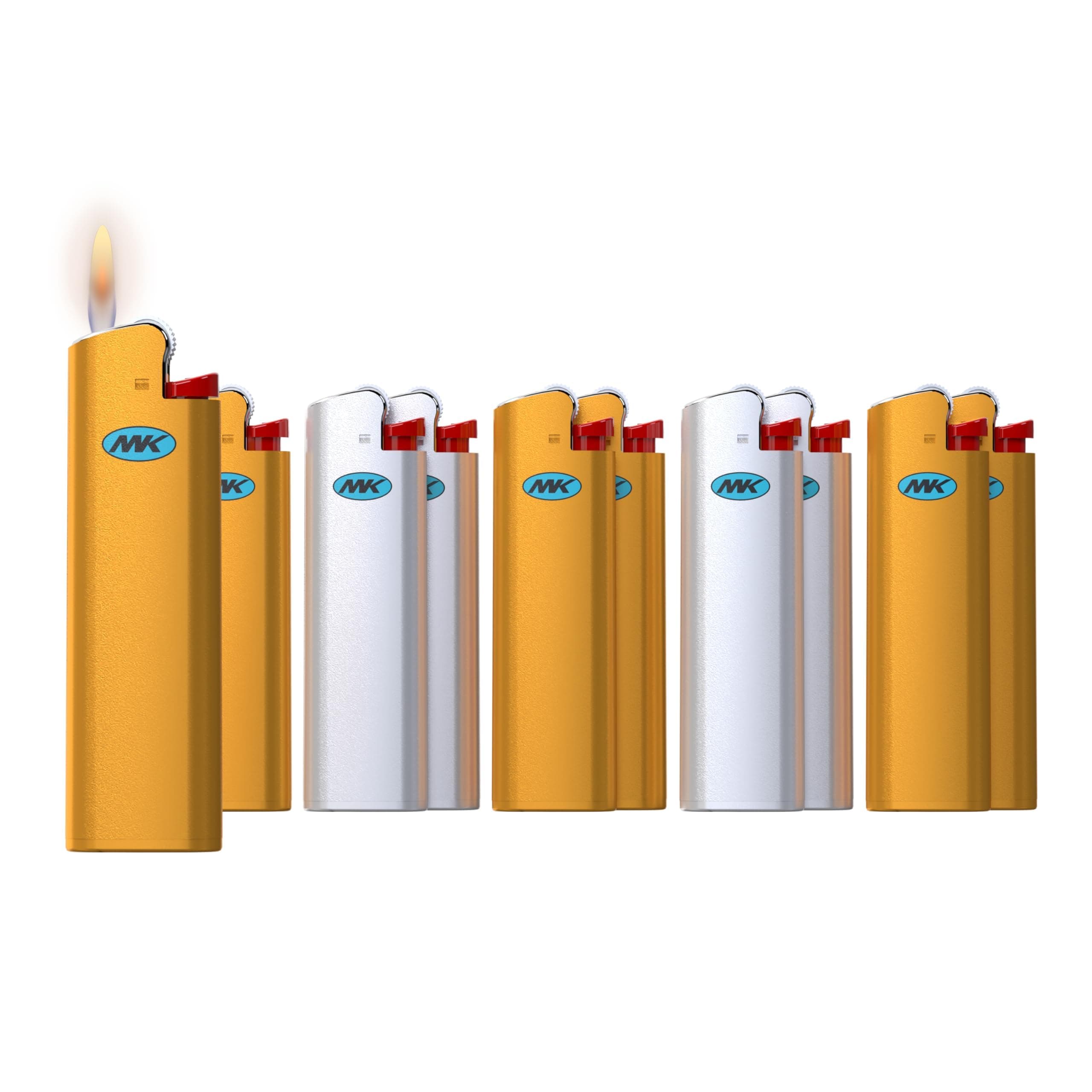 Lighter Flint Strike Disposable Lighters, Ultra Thin Design, Ideal to use as Candle, BBQ, Butane, Classic Pocket (10PC)