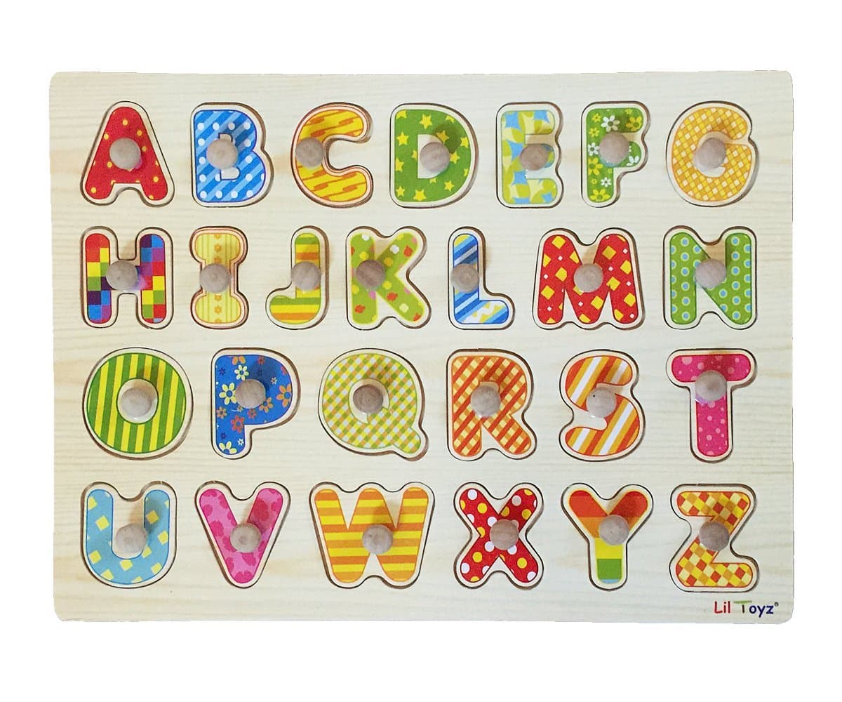Alphabet Wooden Knob Puzzle