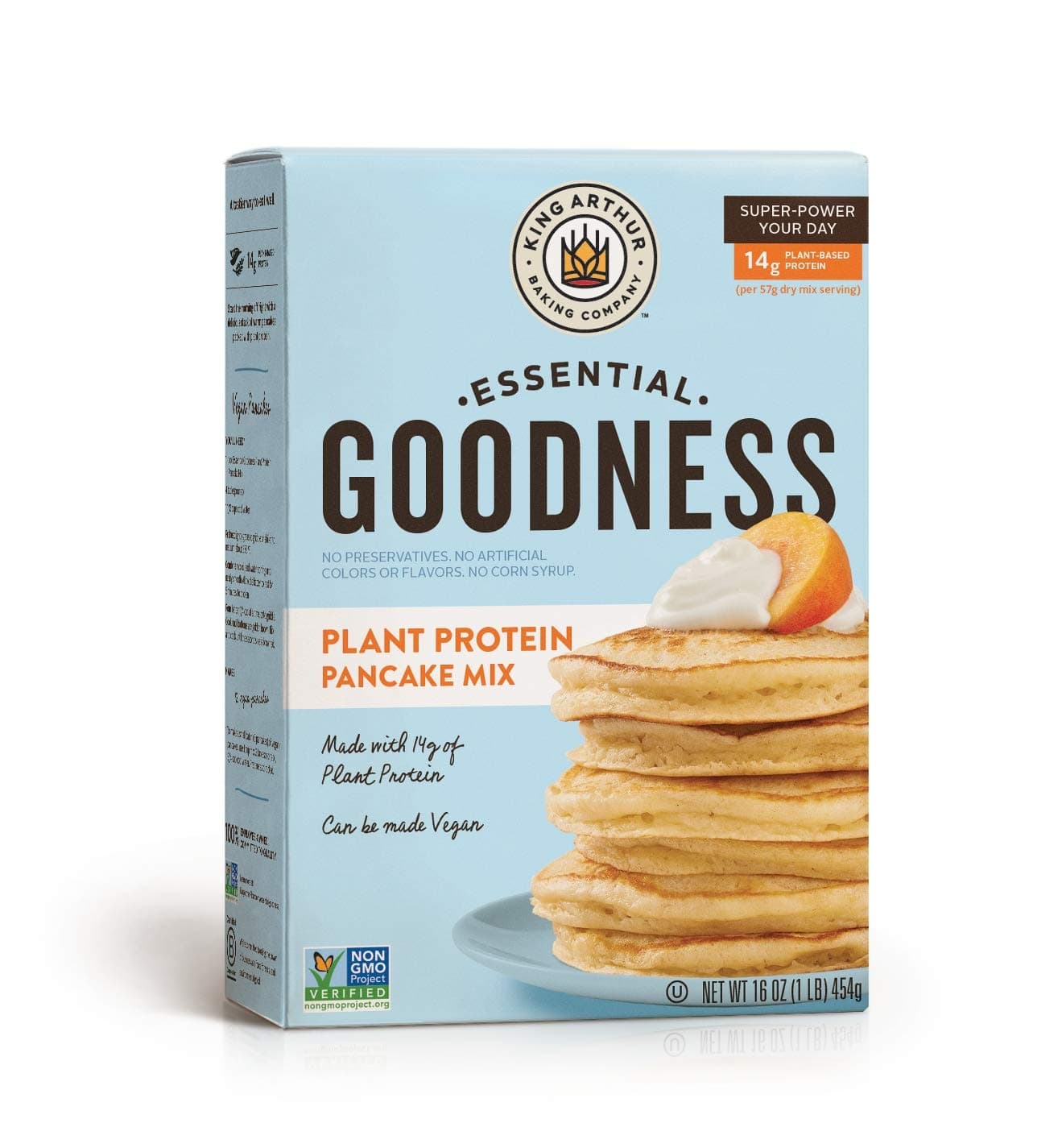 King Arthur, Essential Goodness Protein Pancake Mix, Non-GMO Project Verified, Certified Kosher, 1 Pound (Pack of 6)