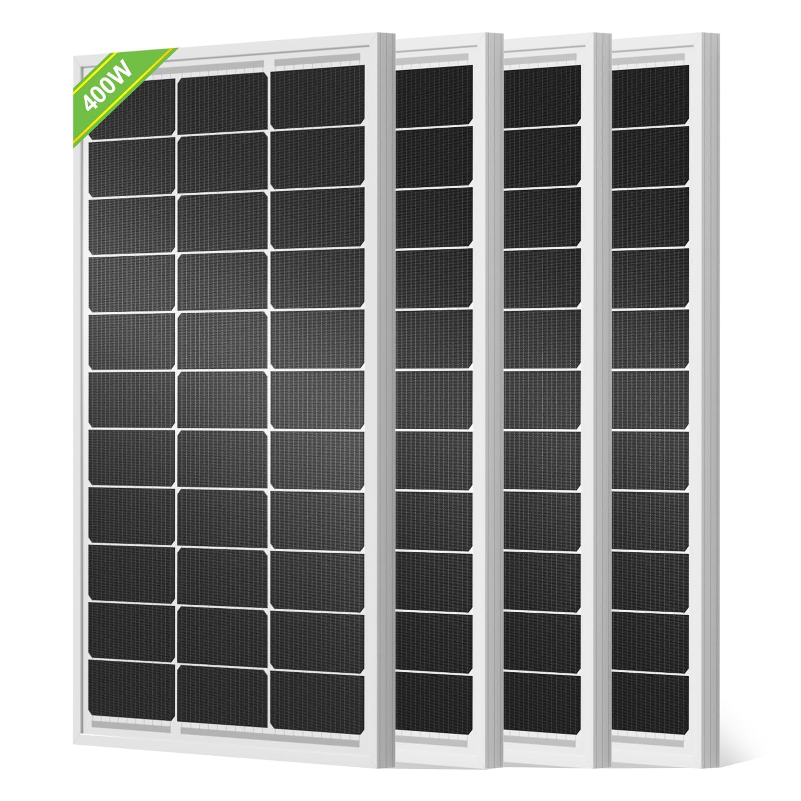 ECO-FRIENDLY - 4 Pack 400W Solar Panel 100W 12V Monocrystalline Module for Off-Grid Solar Power for Home Camping Boat Cabin Caravan