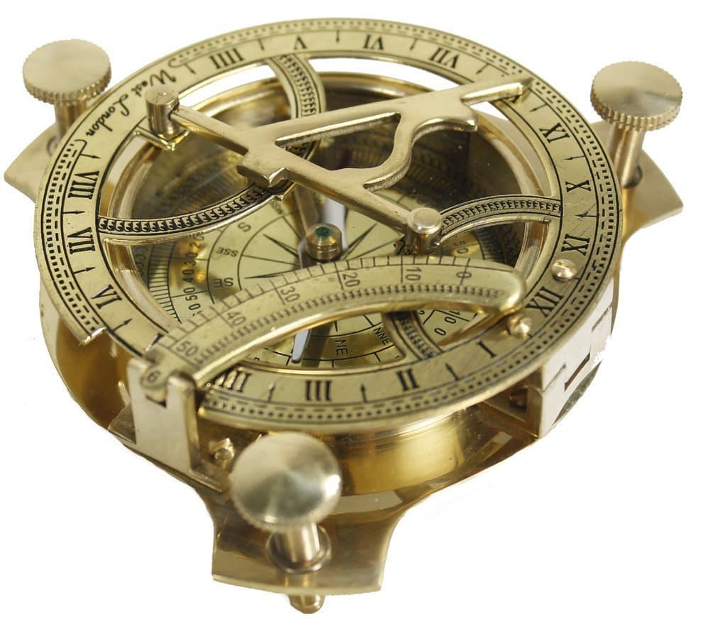 4" Sundial Compass - Solid Brass Sun Dial