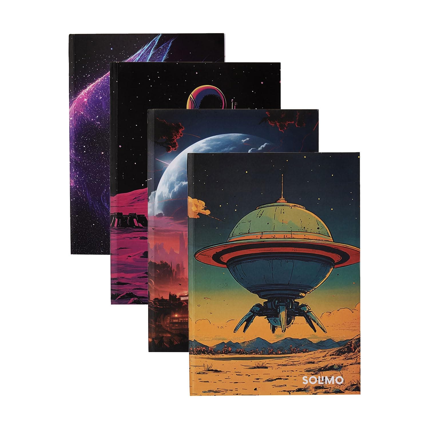 Amazon Brand - Solimo Long Size Notebook | 384 Pages | Single Line | A4-29.7cm x 21.0cm | Ruled Notebooks for School Students | Pack of 4