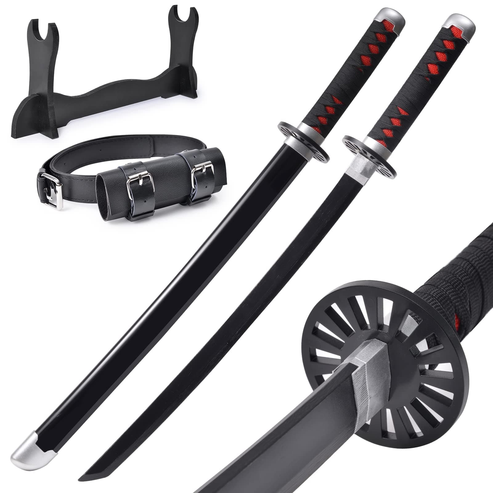 Demon Slayer Sword for Kids 31inch - Bamboo Blade with Belt and Sword Stand - Anime Sword Original Texture,Demon Slayer Katana for Cosplay Purpose,Various Styles Available