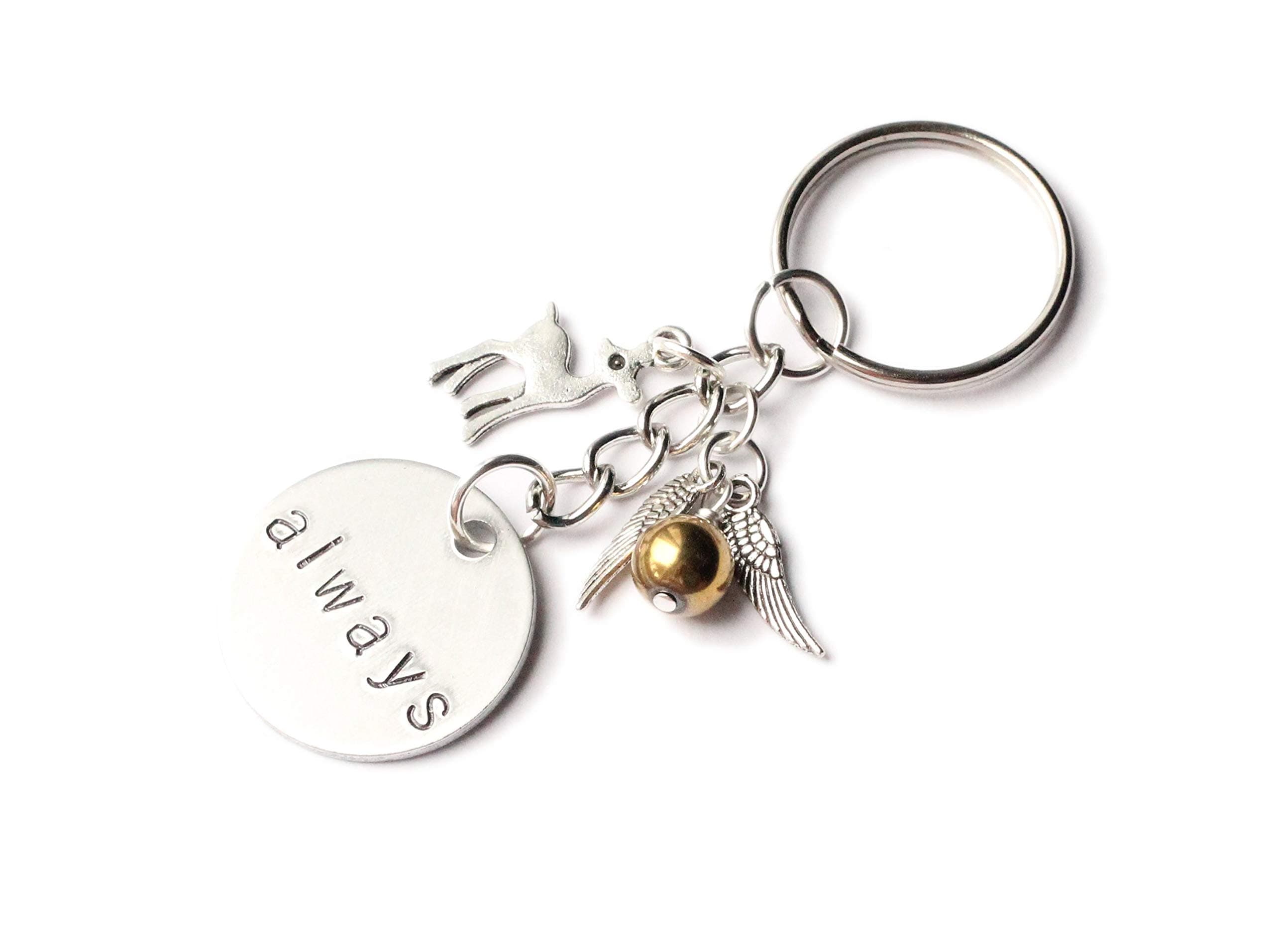 Silver Doe Always Hand Stamped Keychain