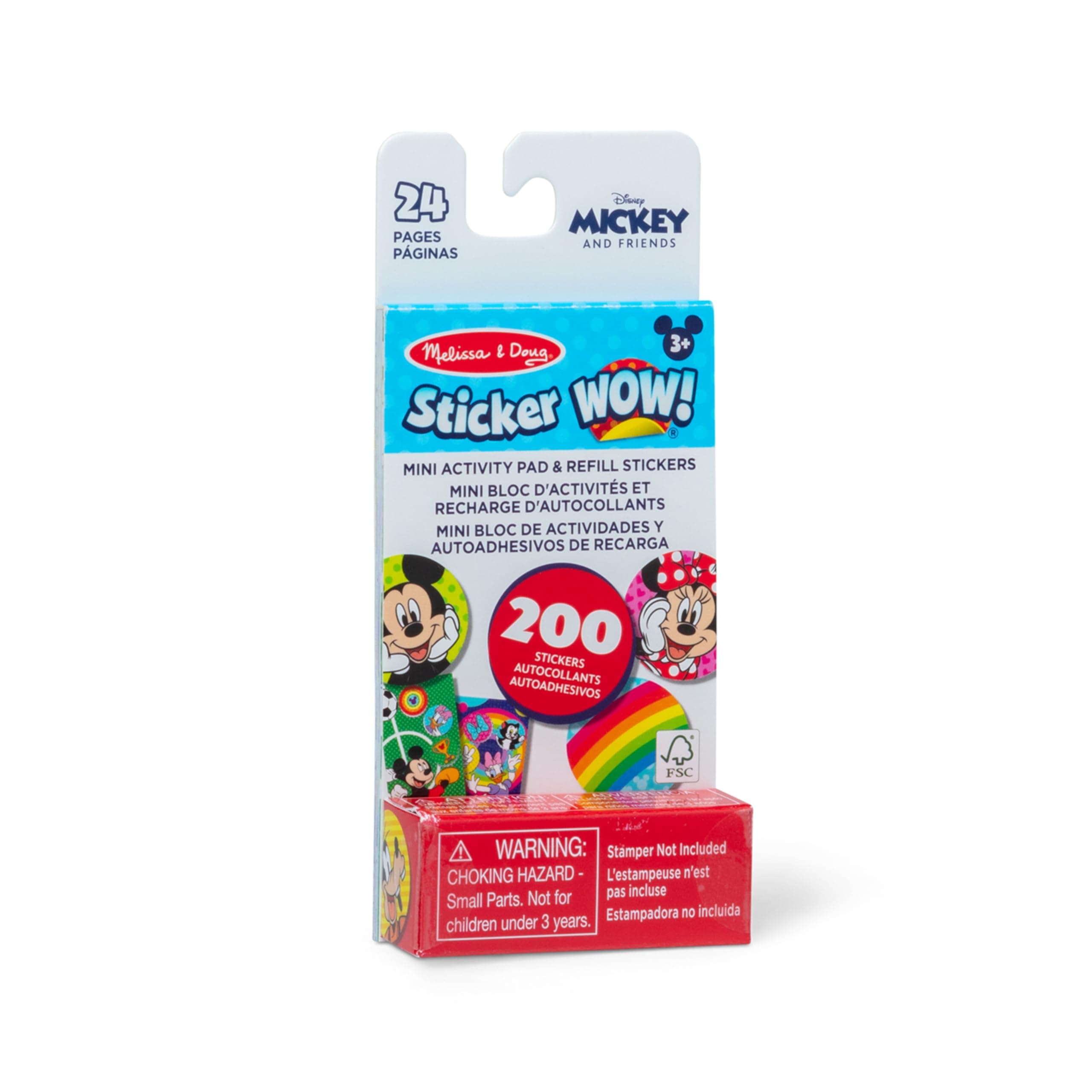 Melissa & Doug Sticker Wow!™ Mini Activity Pad and 200+ Refill Stickers for Stamper Arts and Crafts Fidget Toy Collectibles – Assorted Disney