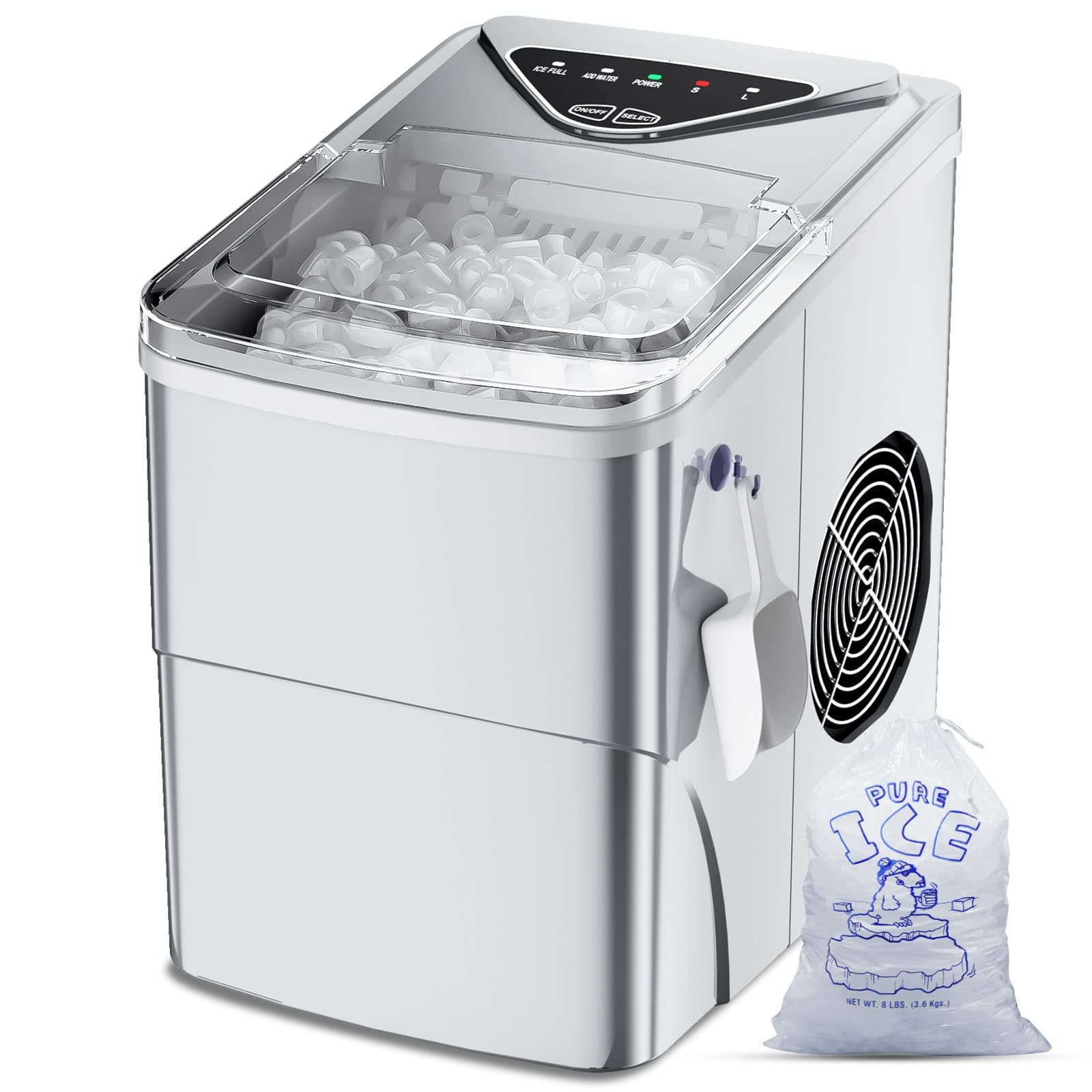 Ice Makers Countertop, Self Cleaning, 26Lbs/24H