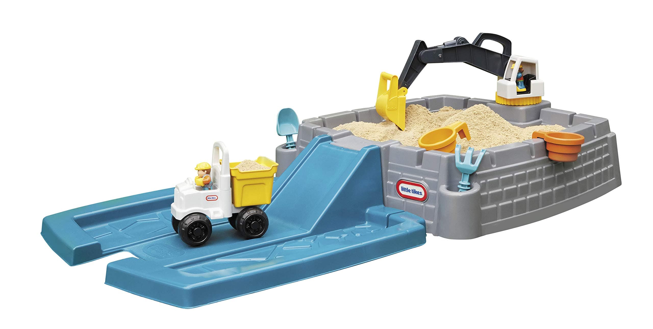 Dirt Diggers Excavator Sandbox for Kids, Including lid and Play Sand Accessories,Multicolor